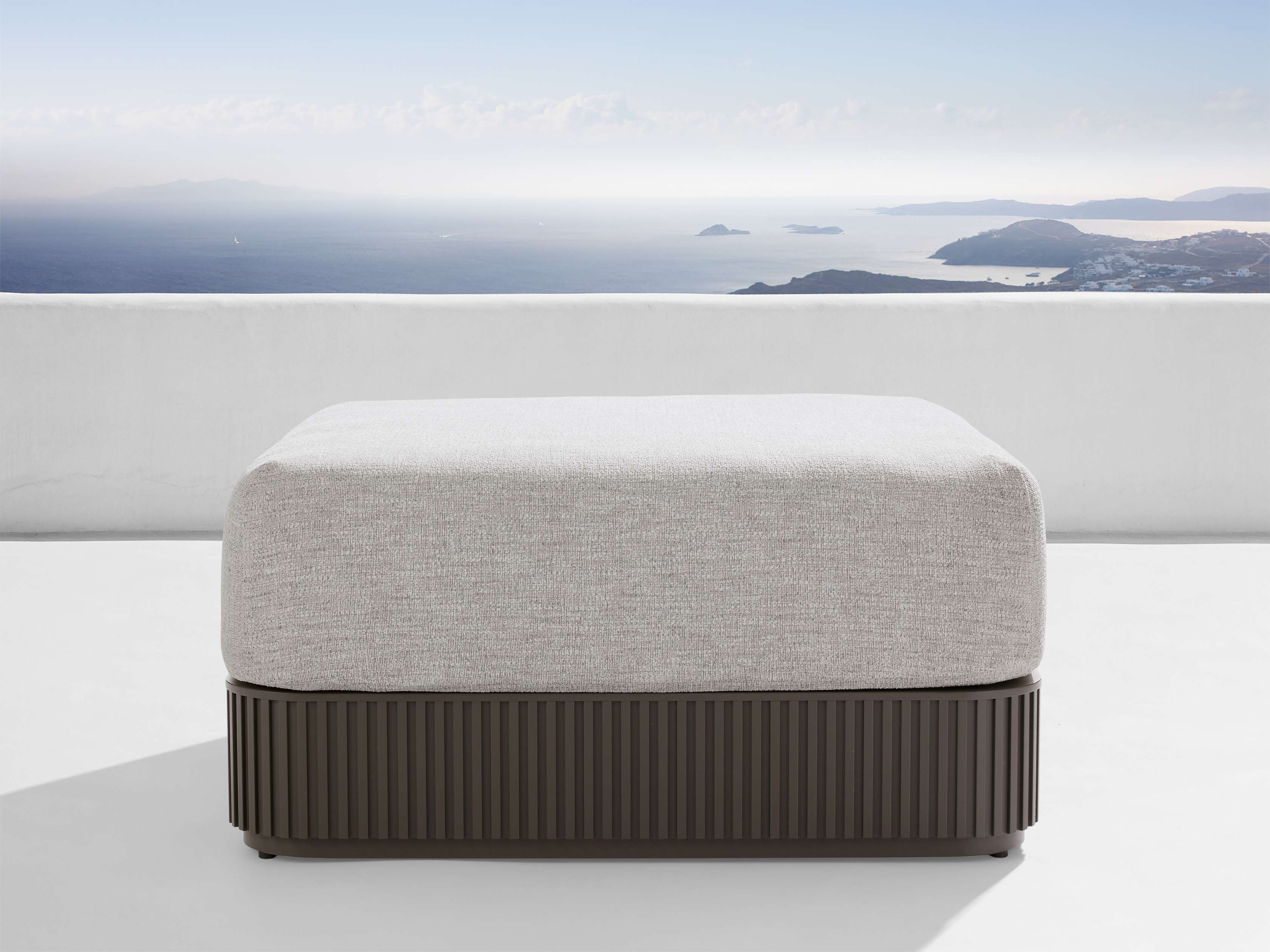 Beaumont Outdoor Aluminum Ottoman - Weather-Resistant Patio Furniture for Garden, Poolside & Deck - Perfect for Relaxing & Entertaining