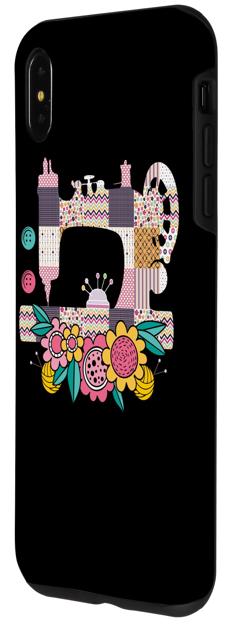 iPhone XS Max Floral Pattern Sewing Machine Case - Durable Phone Cover for Sewing Enthusiasts | Perfect for Crafters, Quilters & DIY Sewing Projects