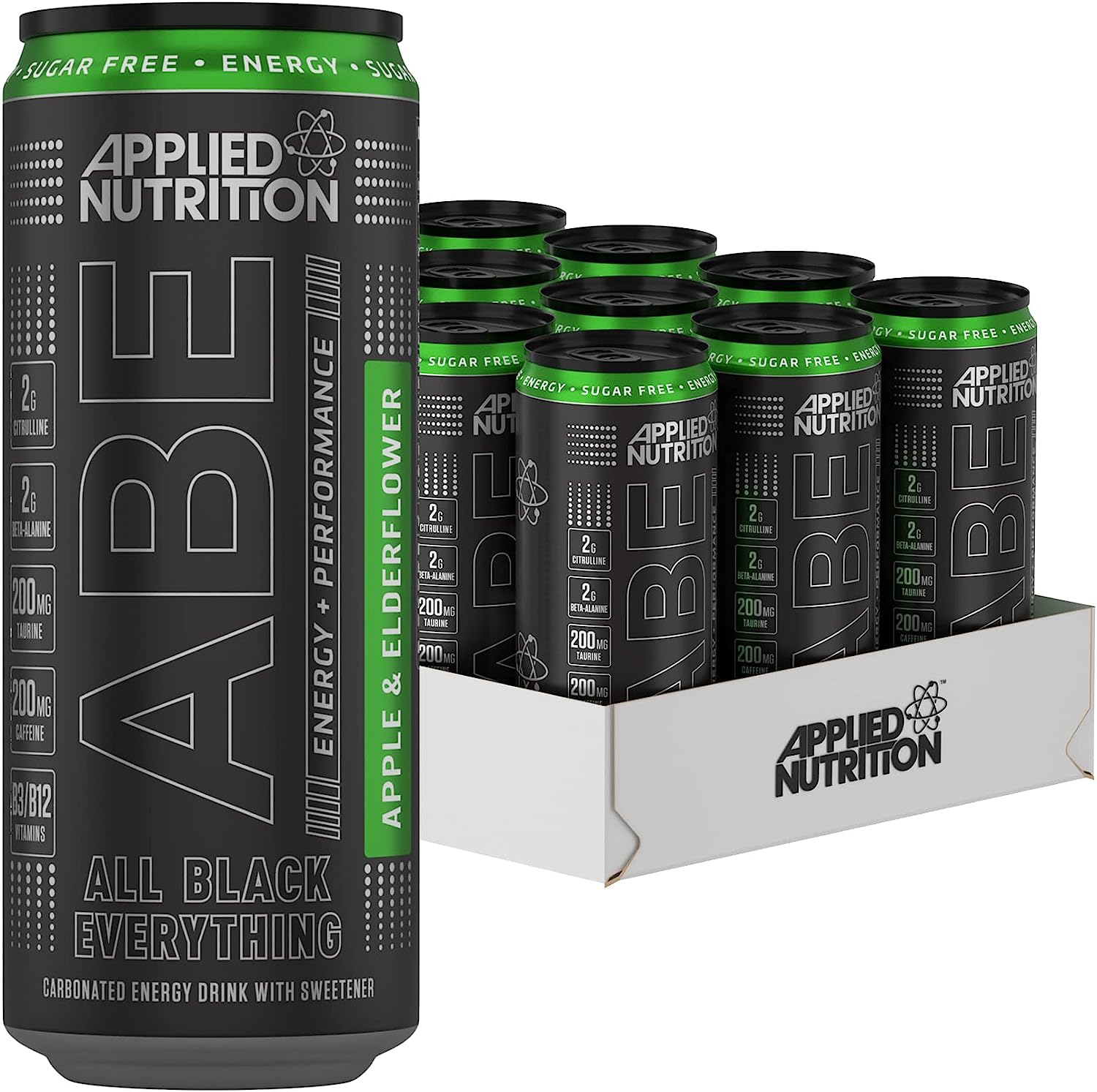 Applied Nutrition ABE Pre Workout Energy Drink - 12 Pack (330ml Cans) | Boost Performance for Gym, Running & Fitness Training