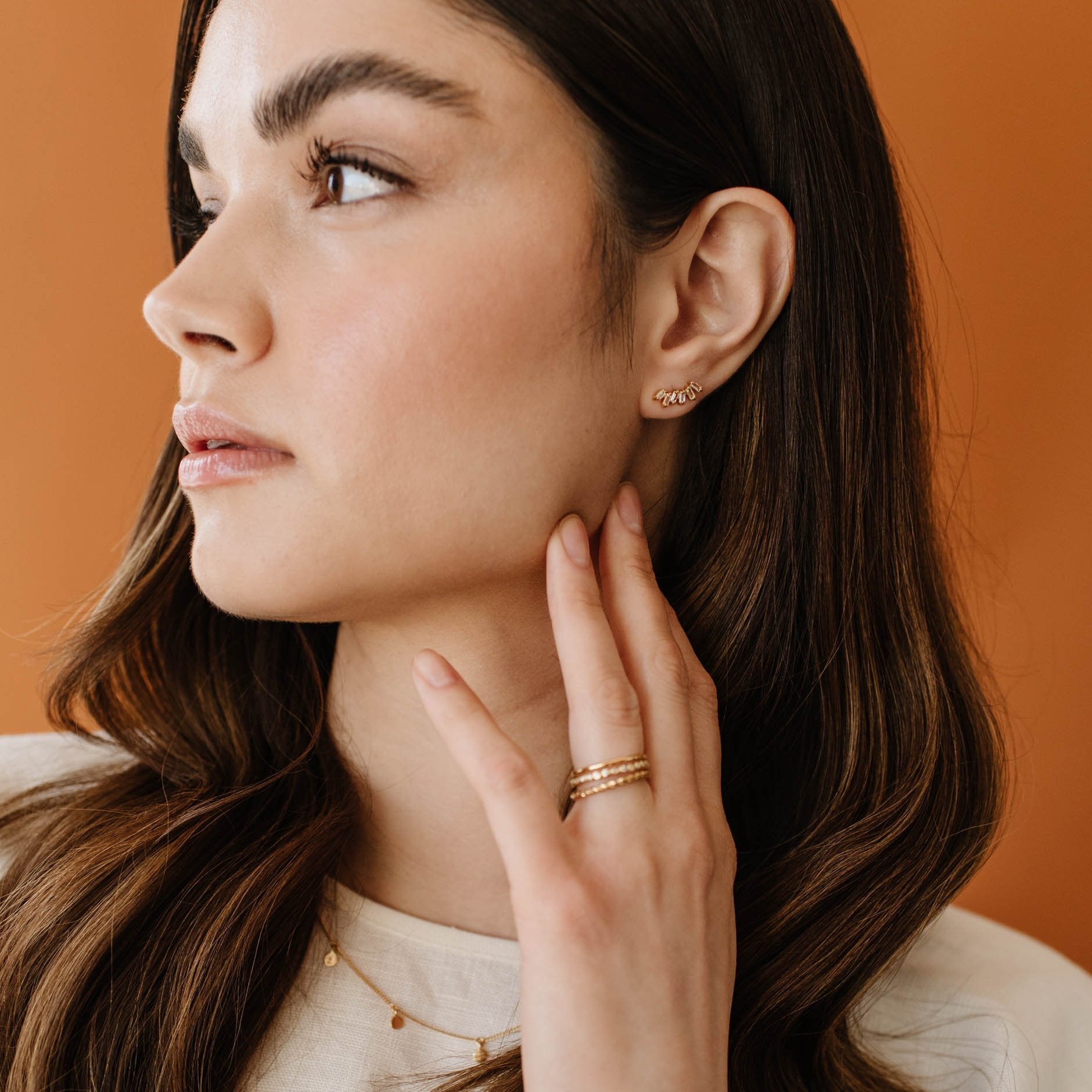 Dainty Loyal Ear Climbers - White Topaz & Silver Earrings for Women | Elegant Everyday Jewelry for Parties, Weddings & Special Occasions