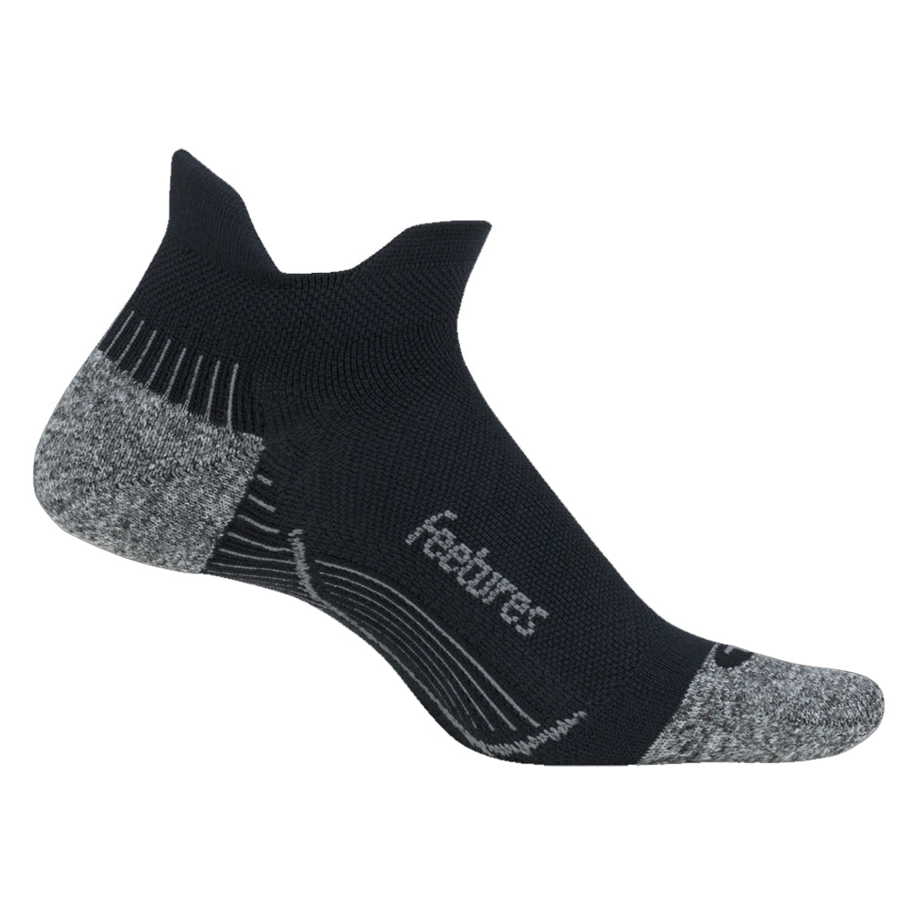 Feetures Plantar Fasciitis Relief Light Cushion Black No Show Tab Socks - Comfortable Support Socks for Running, Hiking & Everyday Wear