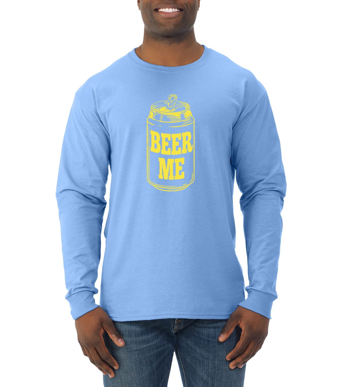 Wild Bobby Beer Drinking Men's Long Sleeve Shirt - Comfortable Casual Top for Parties, Bars & Outdoor Events