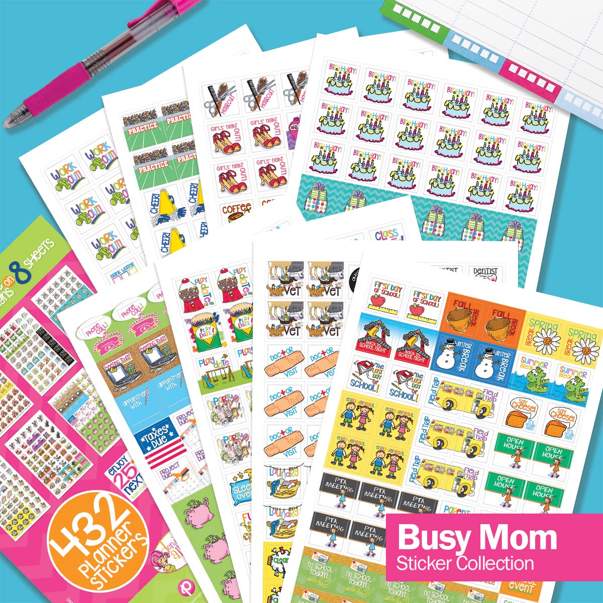 1536-Piece Premium Planner Stickers Variety Pack - Holiday, Birthday, Thank You & Grateful Heart Stickers for Bullet Journals, Calendars & DIY Planners | Perfect for Organizing, Scrapbooking & Gift-Giving
