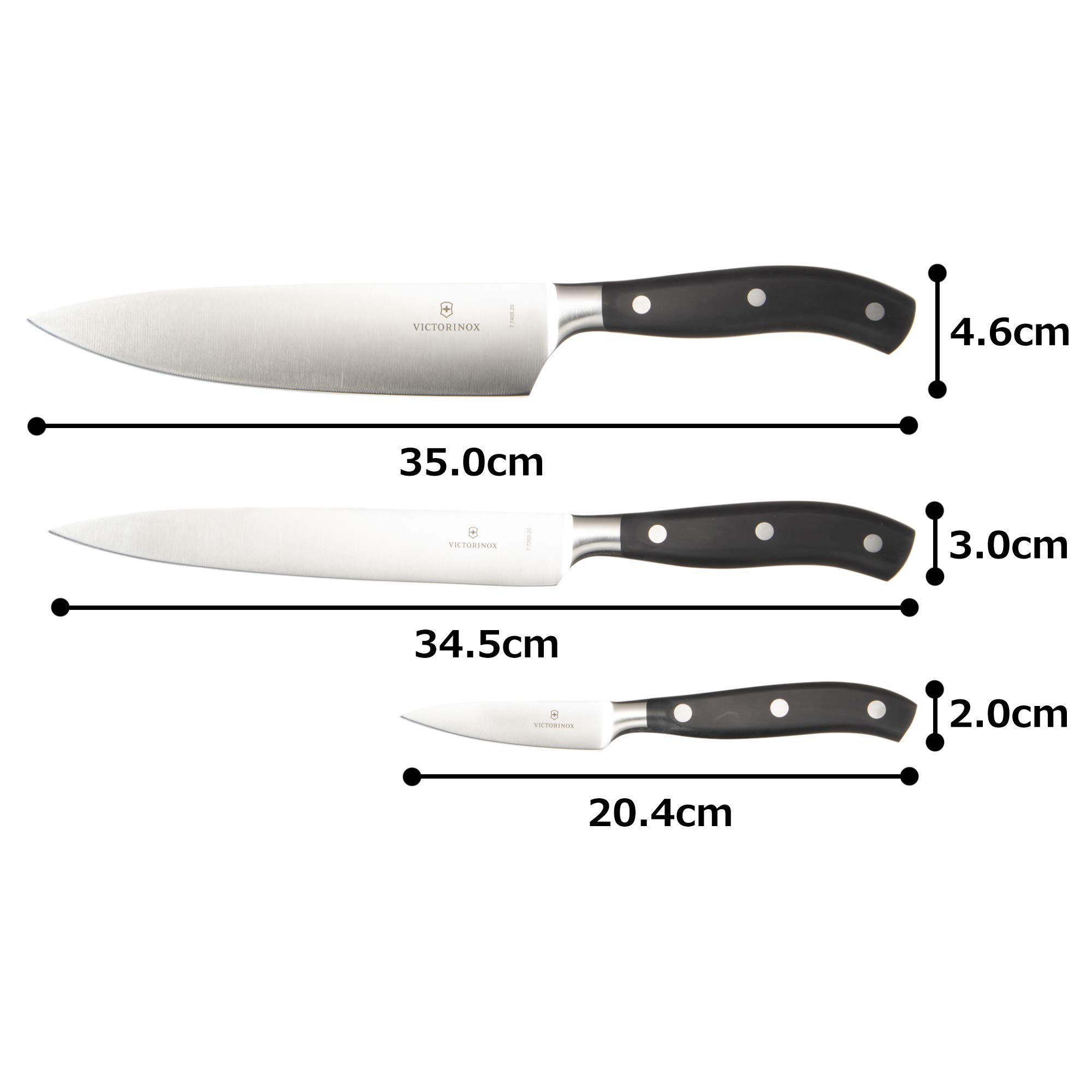 Victorinox Grand Maitre Chef's Knife Set - 3-Piece Premium Kitchen Knives for Meat, Fruits & Vegetables - Ergonomic Design for Professional & Home Cooking - Perfect for Slicing, Dicing & Meal Prep