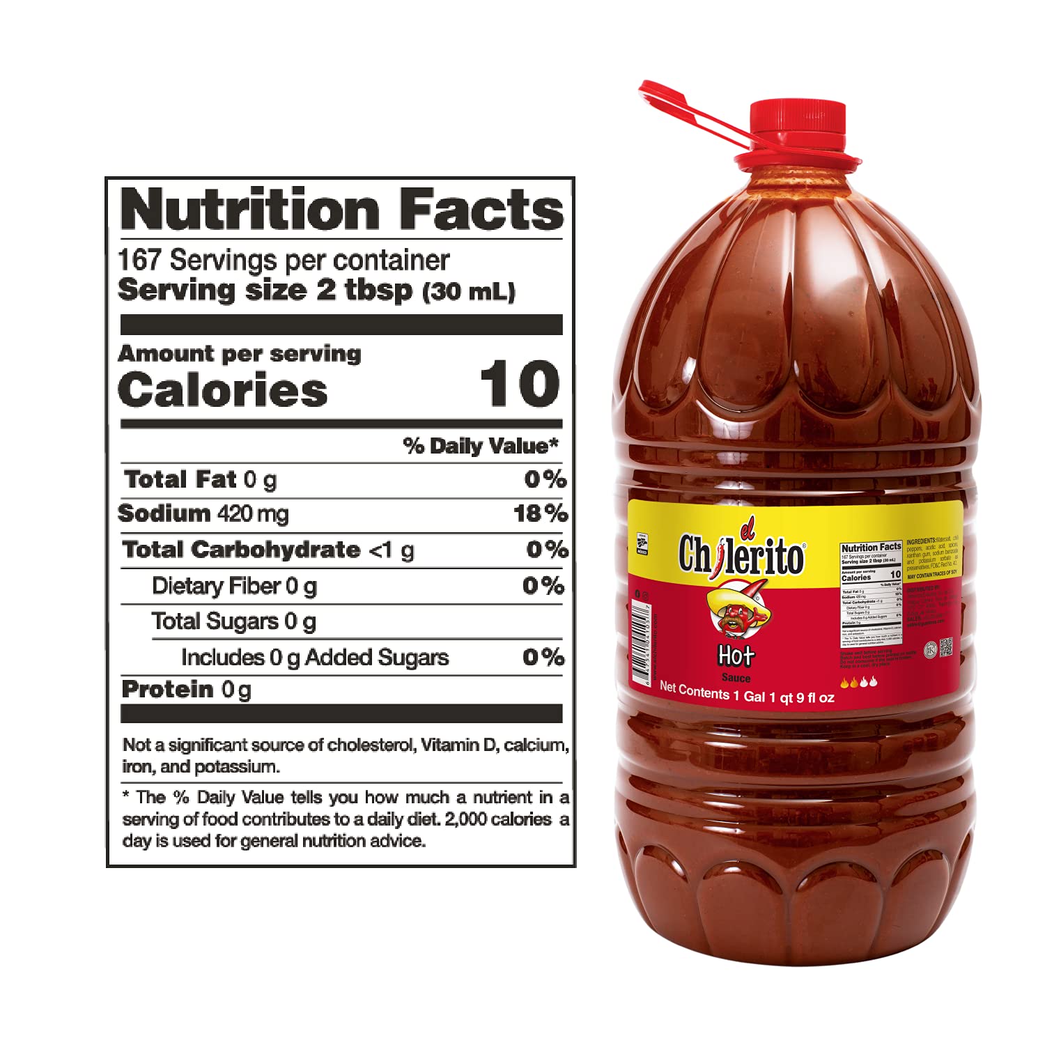 EL CHILERITO Hot Sauce 5L (166.6 Fl Oz) - Spicy Chili Botana Sauce for Snacks, Cocktails & Food - Kosher Certified - Perfect for Parties, BBQs & Family Gatherings