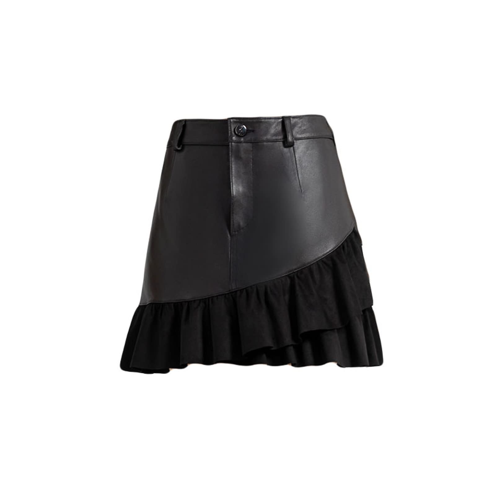 Sexy High Waist PU Leather Bodycon Short Skirt with Zipper & Lace Trim - Women's Stretchy Party Skirt for Club, Date Night & Casual Outfits