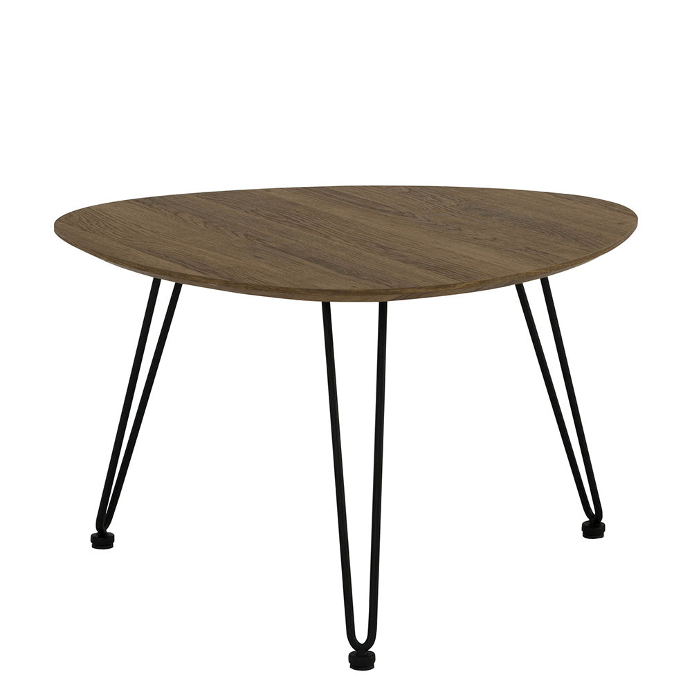CORWIN 67cm Oval Coffee Table - Solid Walnut Wood - Modern Living Room Center Table for Home Decor & Entertainment