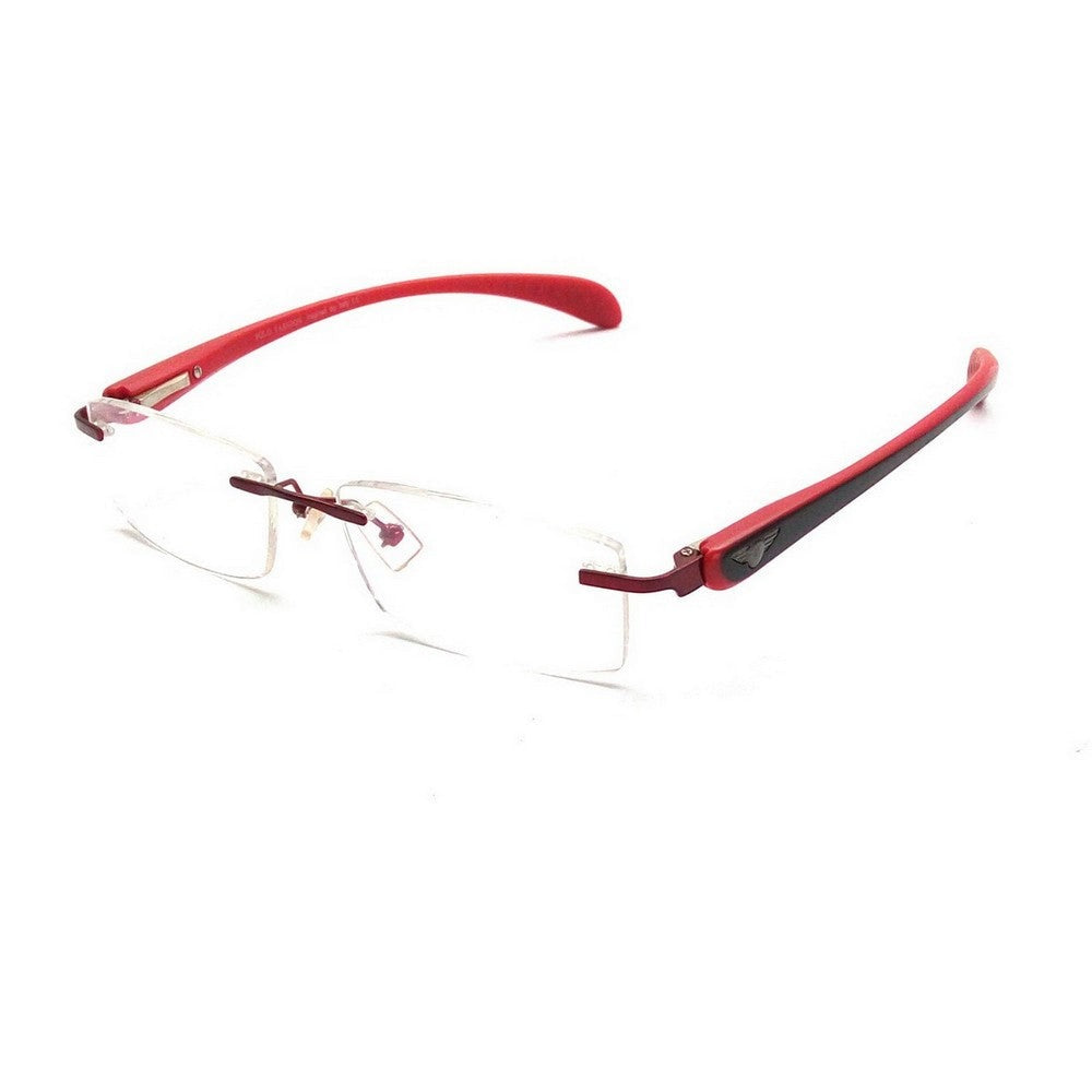 Blue Light Blocking Computer Glasses - Red Rimless PF2257RD for Eye Strain Relief | Gaming, Office Work & Screen Time Protection