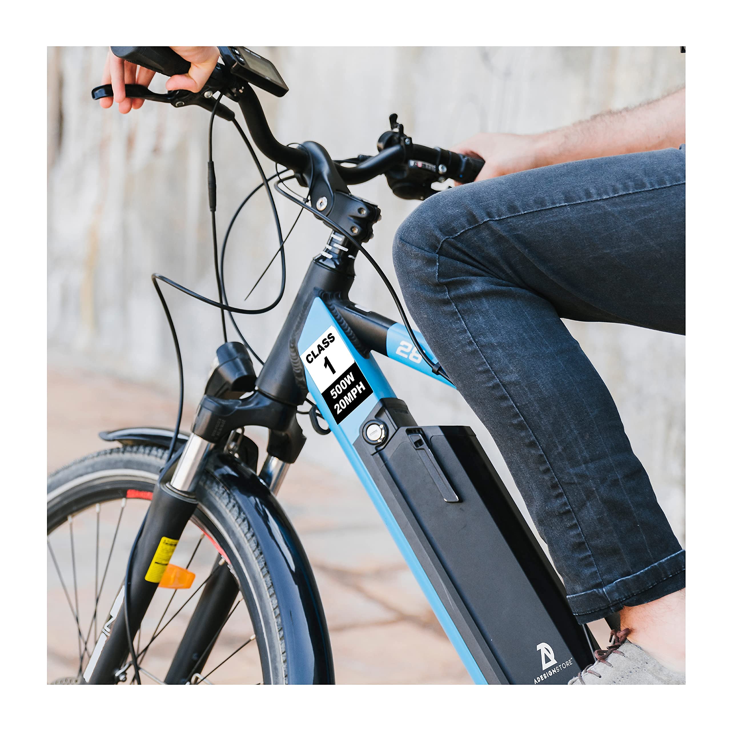 500W 20MPH Weatherproof Electric Bike Frame Identification Stickers - Class 1 E-Bike Vinyl Decals Set with 4 Removable Stickers for Electric Bicycle Number Marking - Perfect for E-Bike Registration, Commuting & Off-Road Cycling