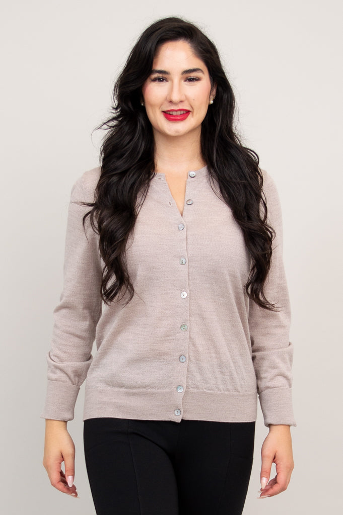 100% Merino Wool Kitten Cardigan in Tan - Cozy & Soft Sweater for Cats - Perfect for Winter Outfits & Photo Shoots
