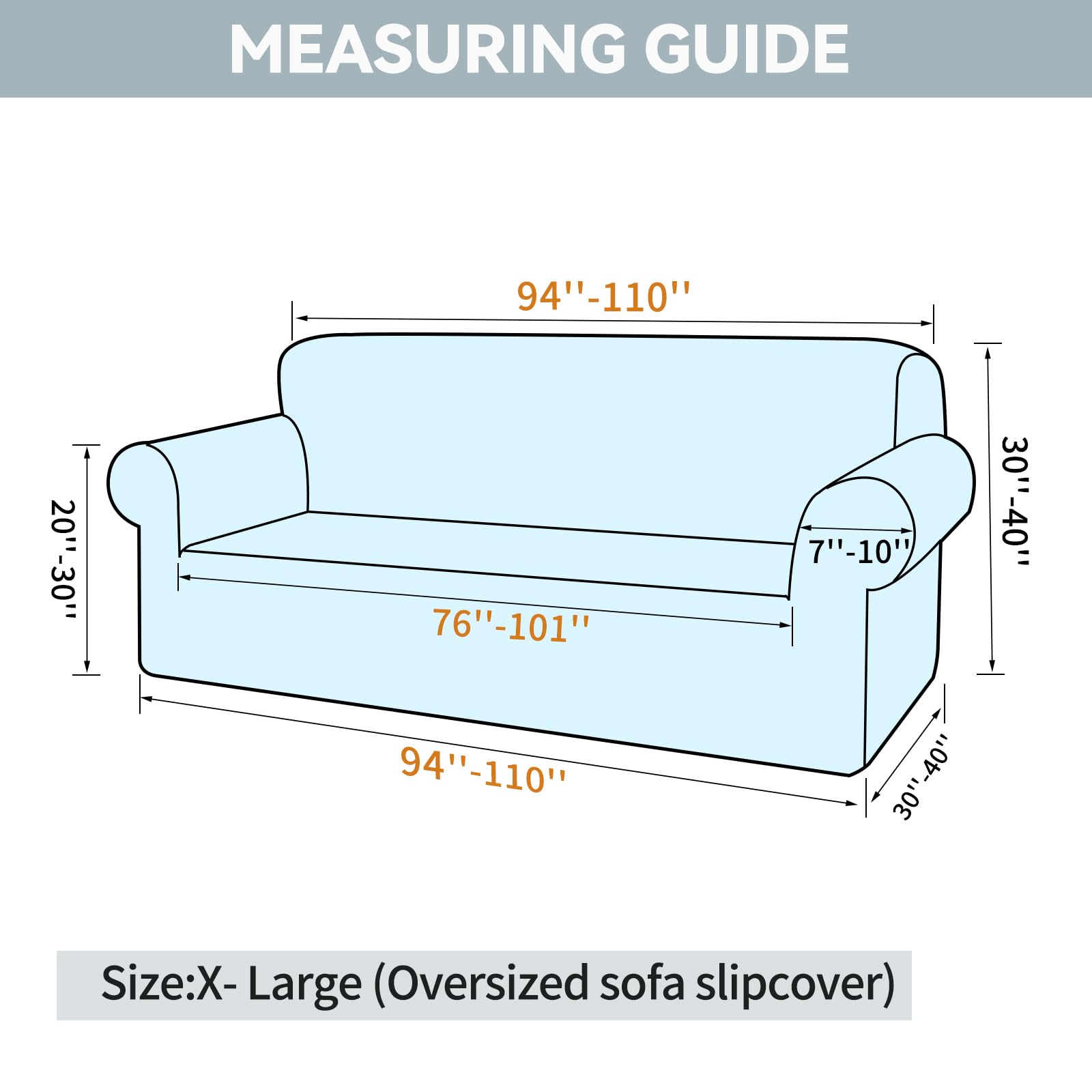 LURKA Stretch Oversized Sofa Slipcover - 1 Piece Elastic Couch Cover for 3-Cushion Sofa, Furniture Protector for Pets & Kids, X-Large Chocolate - Perfect for Living Room, Family Room & Pet-Friendly Homes