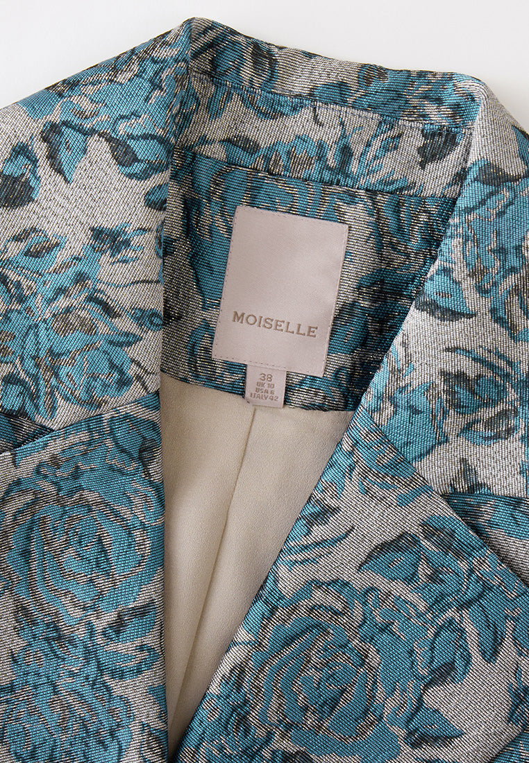 Elegant Floral Print Coat for Women - Stylish Spring & Fall Outerwear for Casual Outings & Office Wear