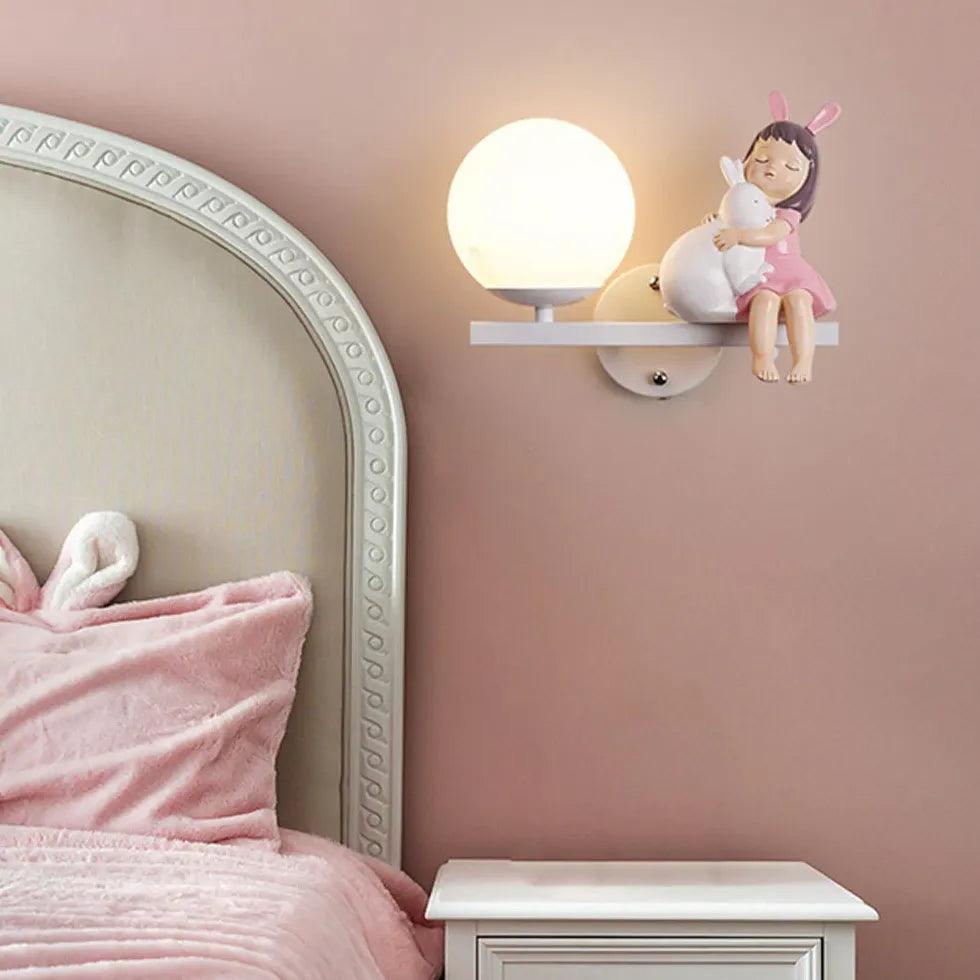 Pink LED Wall Light for Bedroom - Dimmable Night Light with Remote Control, Perfect for Kids Room, Nursery, Hallway & Home Decor