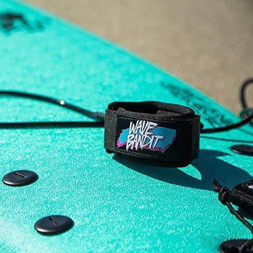 Wave Bandit Surfboard Leash - Premium Coiled Safety Cord for Surfing, Bodyboarding & Paddleboarding - Durable & Comfortable Ankle Strap for All Skill Levels