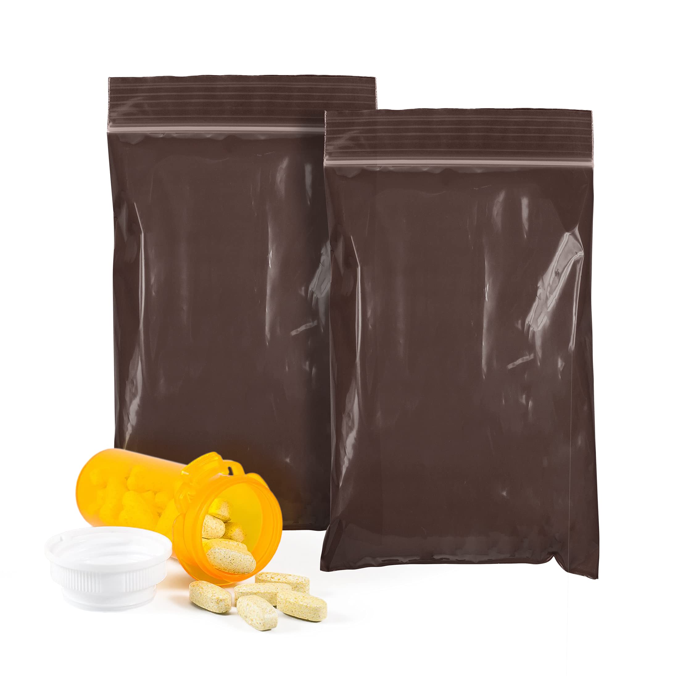 APQ Brown Amber Zip Bags 4x6 Inches - 1000 Pack Resealable 3 Mil Plastic Storage Bags | Durable Water-Resistant Poly Zipper Bags for Light-Sensitive Items | Perfect for Organizing Crafts, Jewelry, Electronics & Food Storage