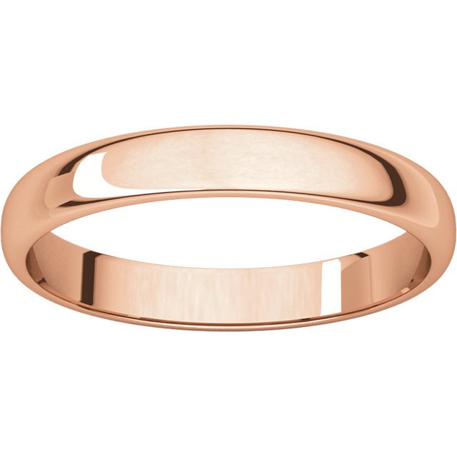 14K Gold 3mm Half Round Lightweight Wedding Band for Men - Perfect for Engagement, Anniversary & Everyday Wear