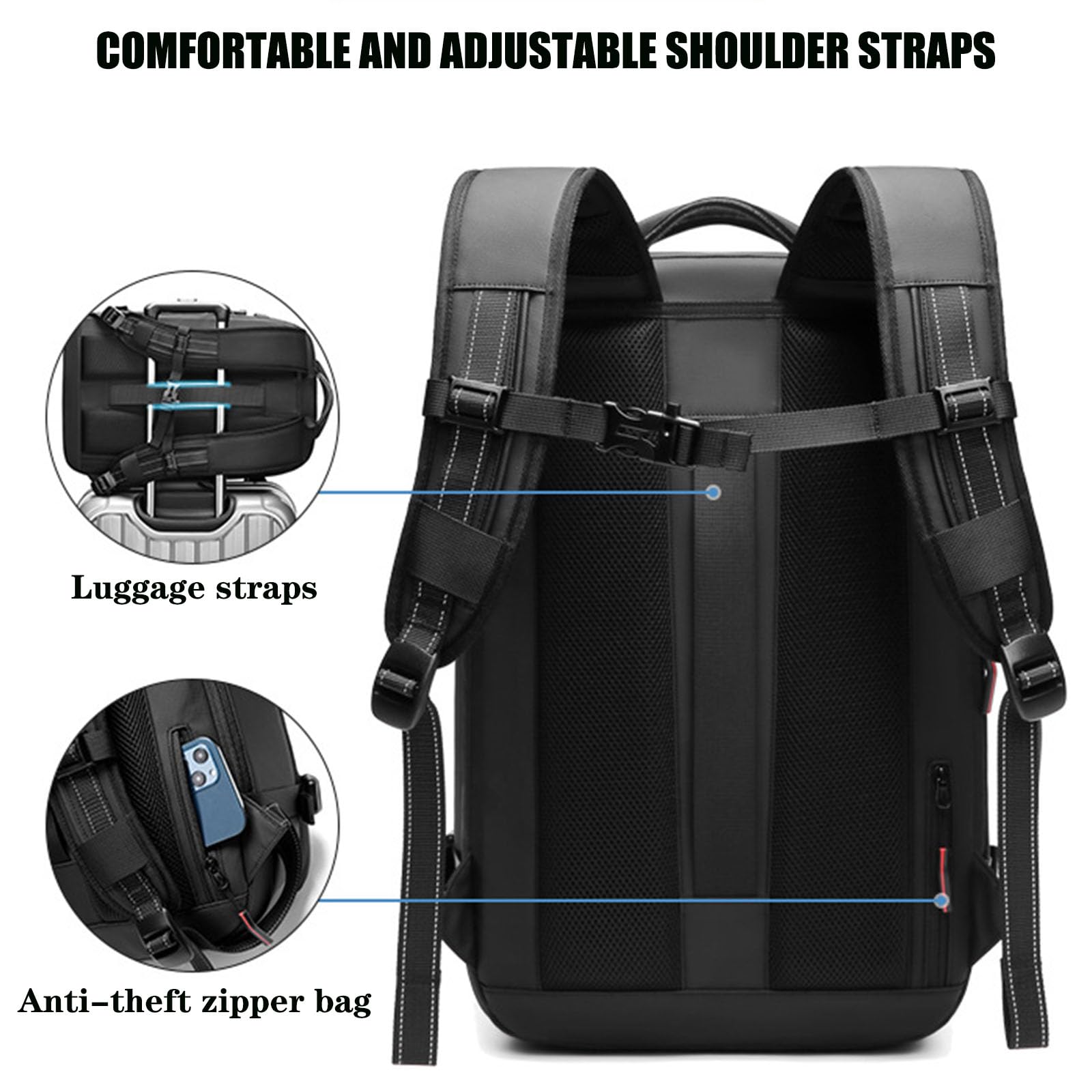 Ascribei 60L Expandable Vacuum Compression Backpack - Lightweight Travel Backpack for Hiking, Camping & Air Travel | Space-Saving Vacuum Tech for Maximum Packing Efficiency