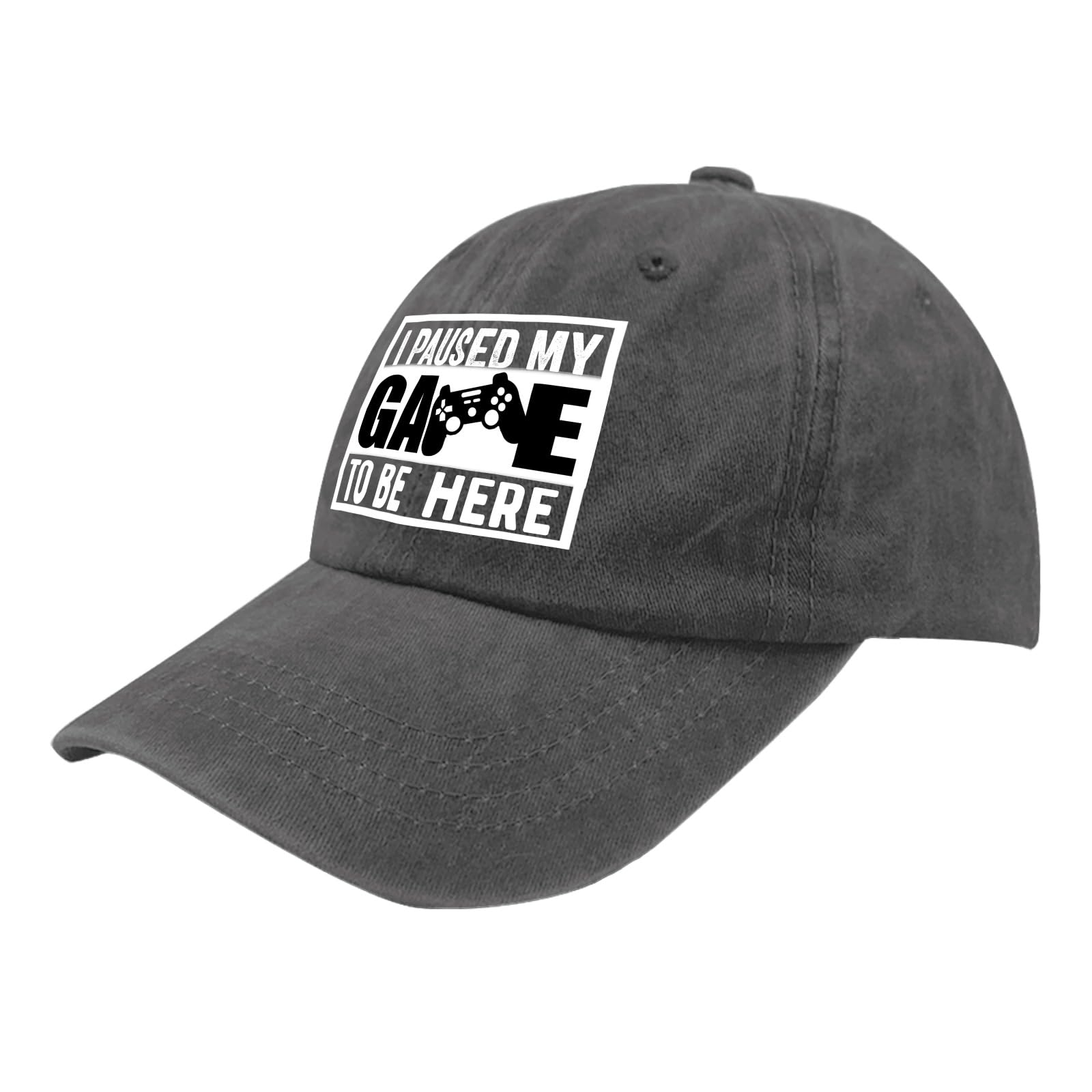 Funny 'I Paused My Game to Be Here' Pigment Black Trucker Hat for Men - Best Gifts for Dad, Running & Outdoor Activities Hat - Perfect for Father's Day, BBQ Parties & Summer Adventures