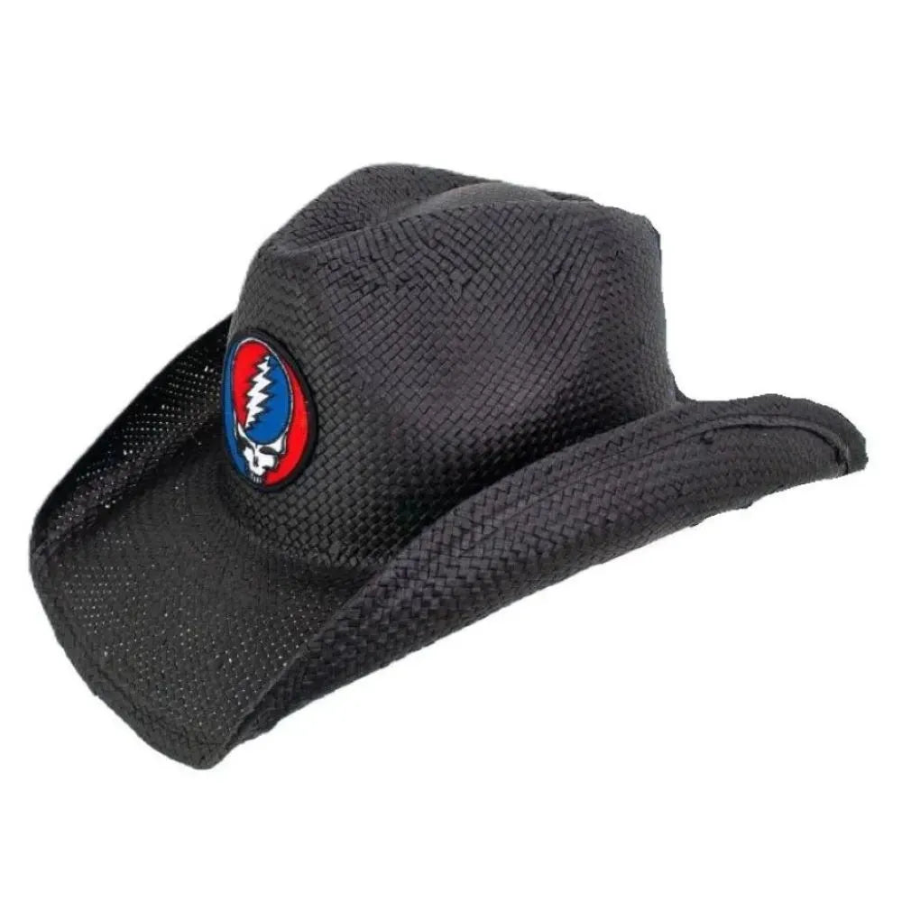 Peter Grimm Grateful Dead SYF (Steal Your Face) Cory Straw Cowboy Hat - Vintage Inspired Festival & Outdoor Hat for Music Lovers
