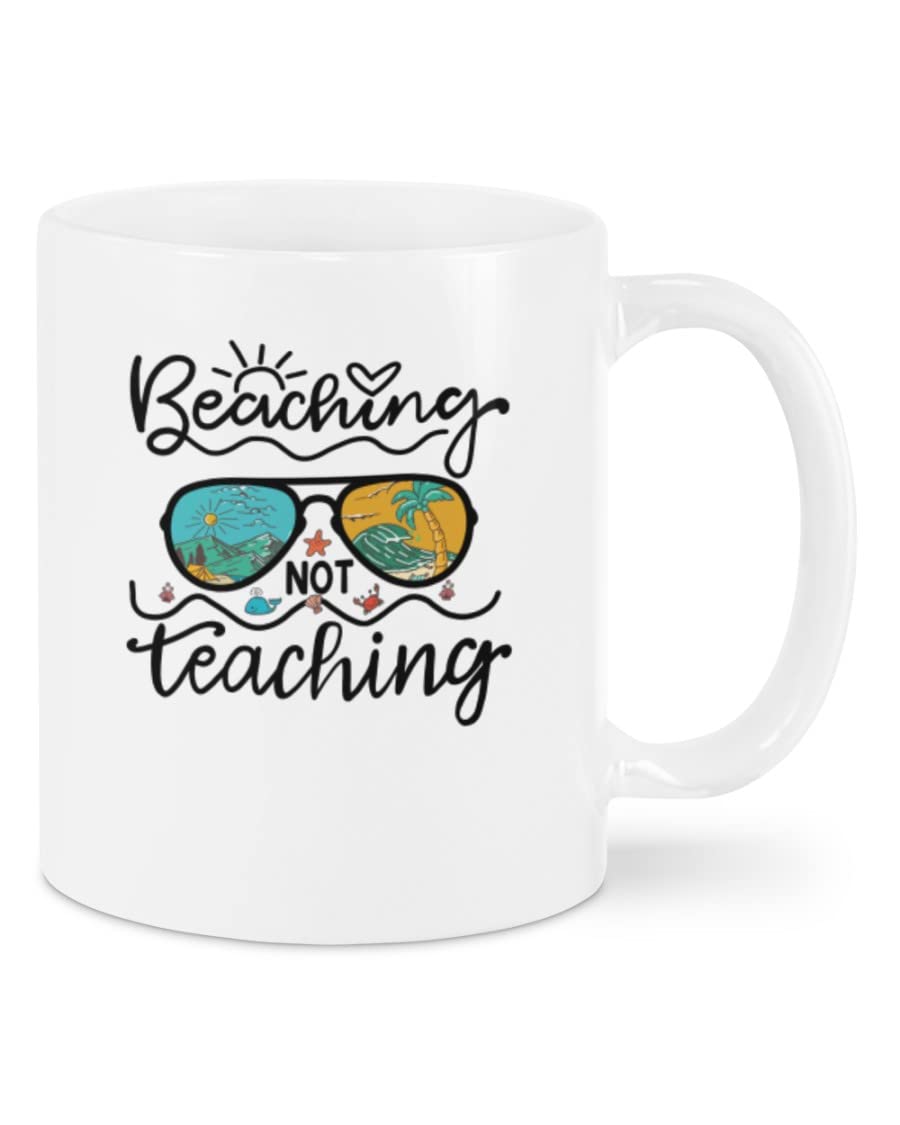 Custom Teacher Coffee Mug - Personalized Beach Vacation Gift for Teachers, 15oz Travel Cup for Birthdays & Appreciation