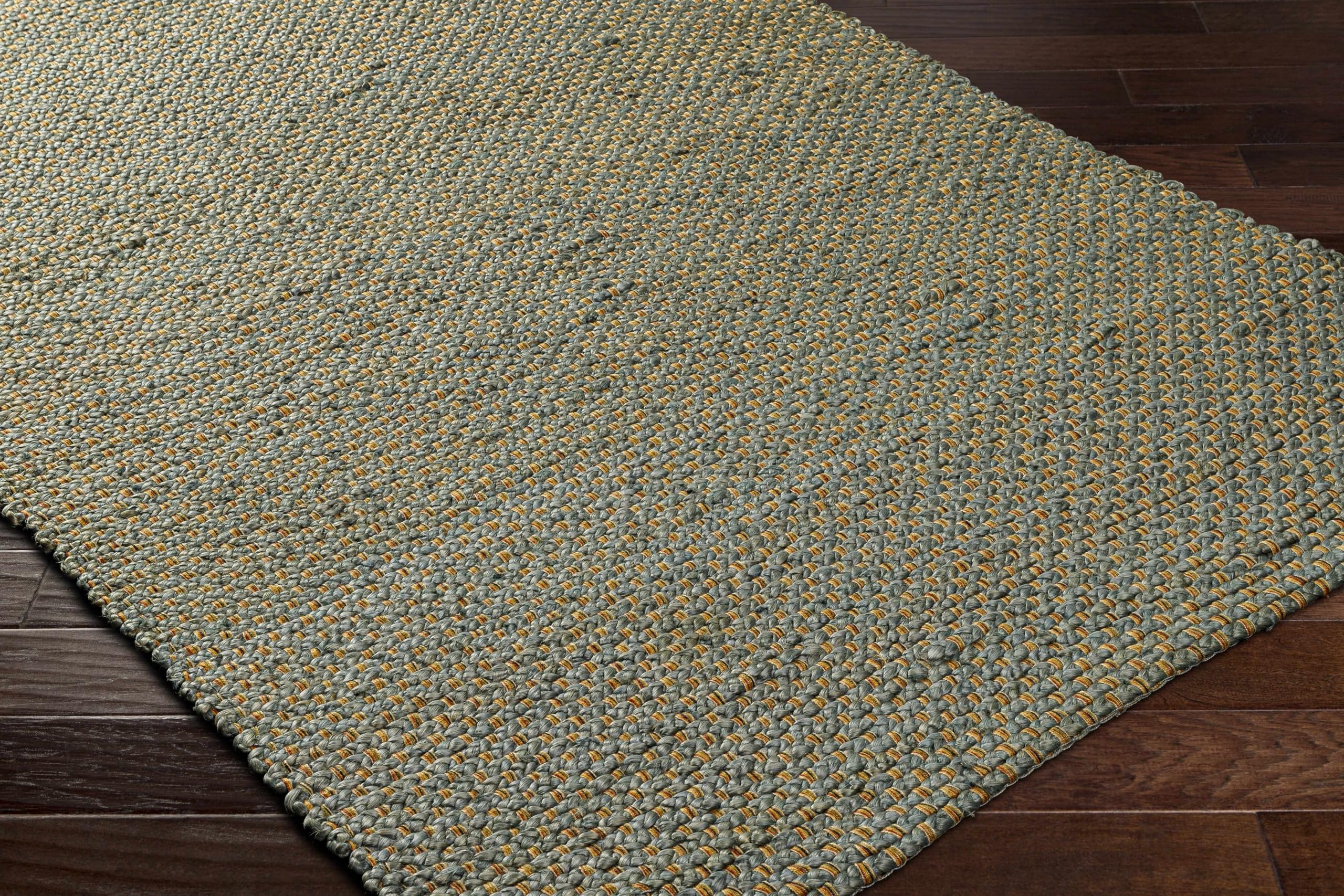 Hauteloom Maral Jute Area Rug 8' x 10' - Soft & Durable Natural Fiber Carpet for Living Room, Bedroom - Contemporary Cloud Gray - Perfect for Boho, Farmhouse & Modern Home Decor