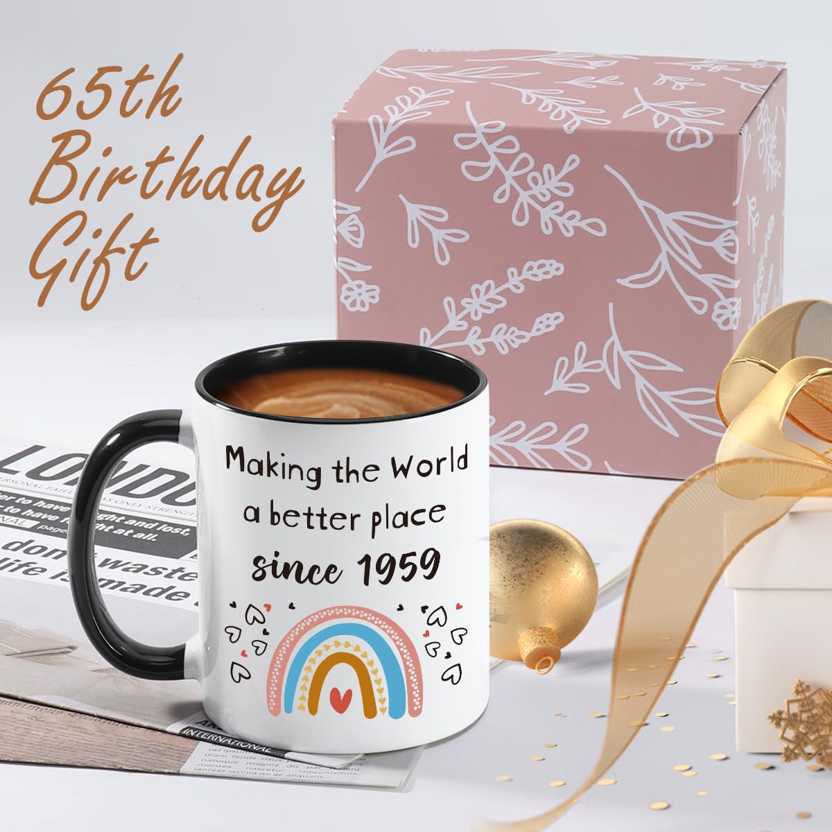 66th Birthday Gifts for Women & Men - Happy 66 Years Old Present - Vintage 1959 Themed Coffee Mug - Perfect for 66th Birthday Celebrations, Retirement Parties & Milestone Anniversaries