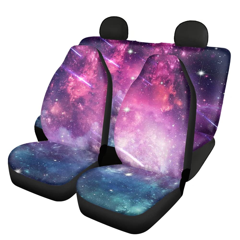 **Tupalatus 4-Pack Galaxy Space Car Seat Covers – Universal Fit Back Seat Protector, Split Bench Cover Set – All-Weather Soft Pet & Dog Seat Mats – Women’s Auto Accessories & Decor (Perfect for Road Trips, Daily Commutes & Pet Protection)**