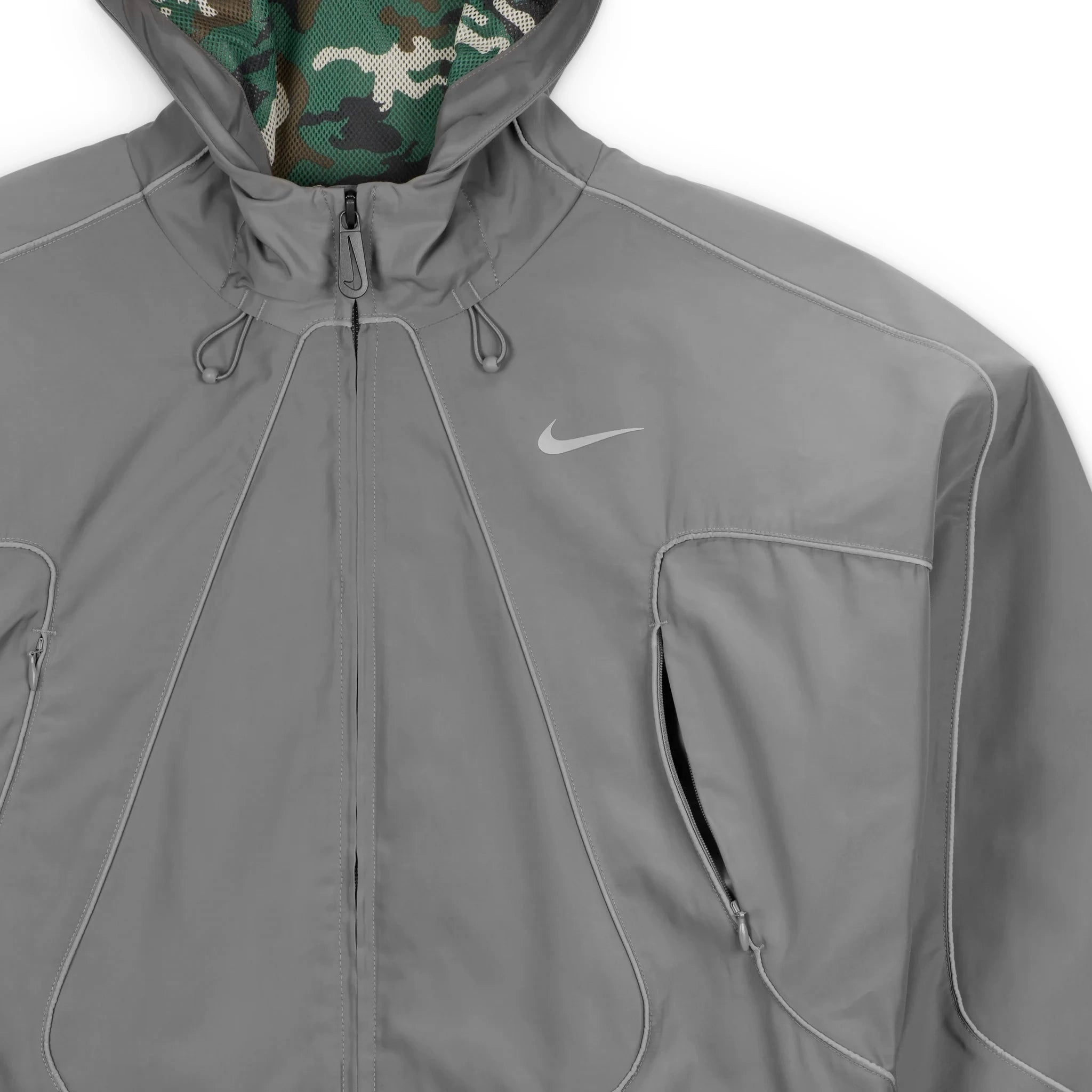 Corteiz x Nike Gully Grey Track Jacket - Men's Lightweight Running Hoodie - Perfect for Gym, Jogging & Streetwear Fashion