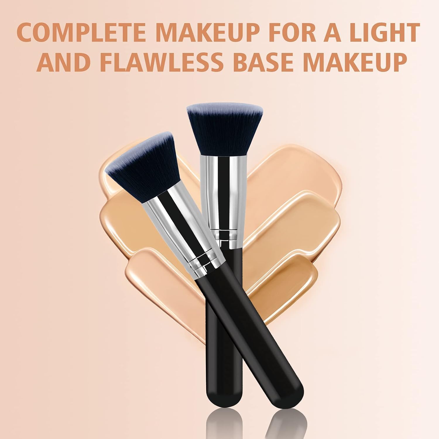 Premium Professional Makeup Brush Set - Liquid, Cream & Powder Foundation Brush with Dense Bristles for Flawless Buffing, Blending & Contouring | Soft Face Makeup Brush (Black) - Perfect for Daily Makeup, Bridal Looks & Professional Makeup Artists | Pack of 1
