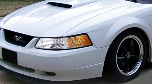 PERDE Chrome Headlights for Ford Mustang 1999-2004 - 9007 Xenon Bulbs Replacement - High Performance Car Lighting for Night Driving & Off-Road Adventures