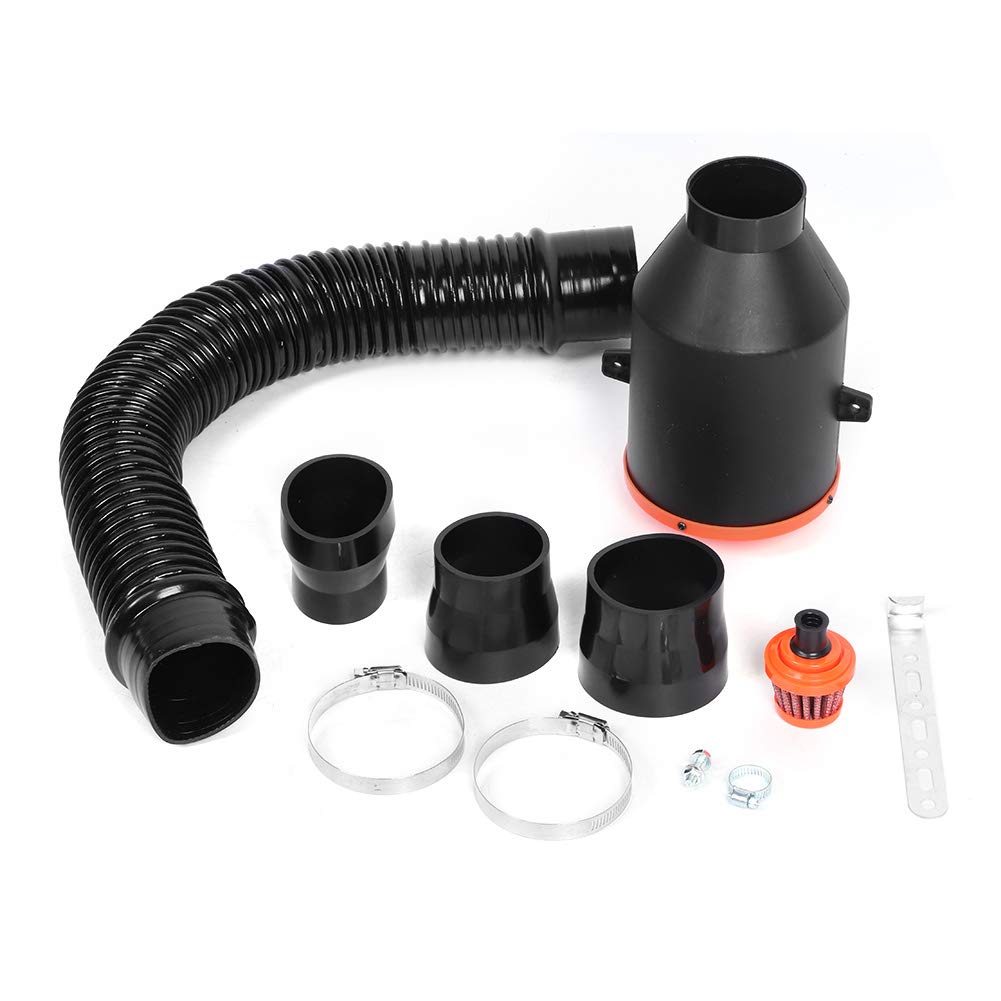 Universal 64-76mm Cold Air Intake Kit - PP ABS Filter & Hose Clamps for Car Performance