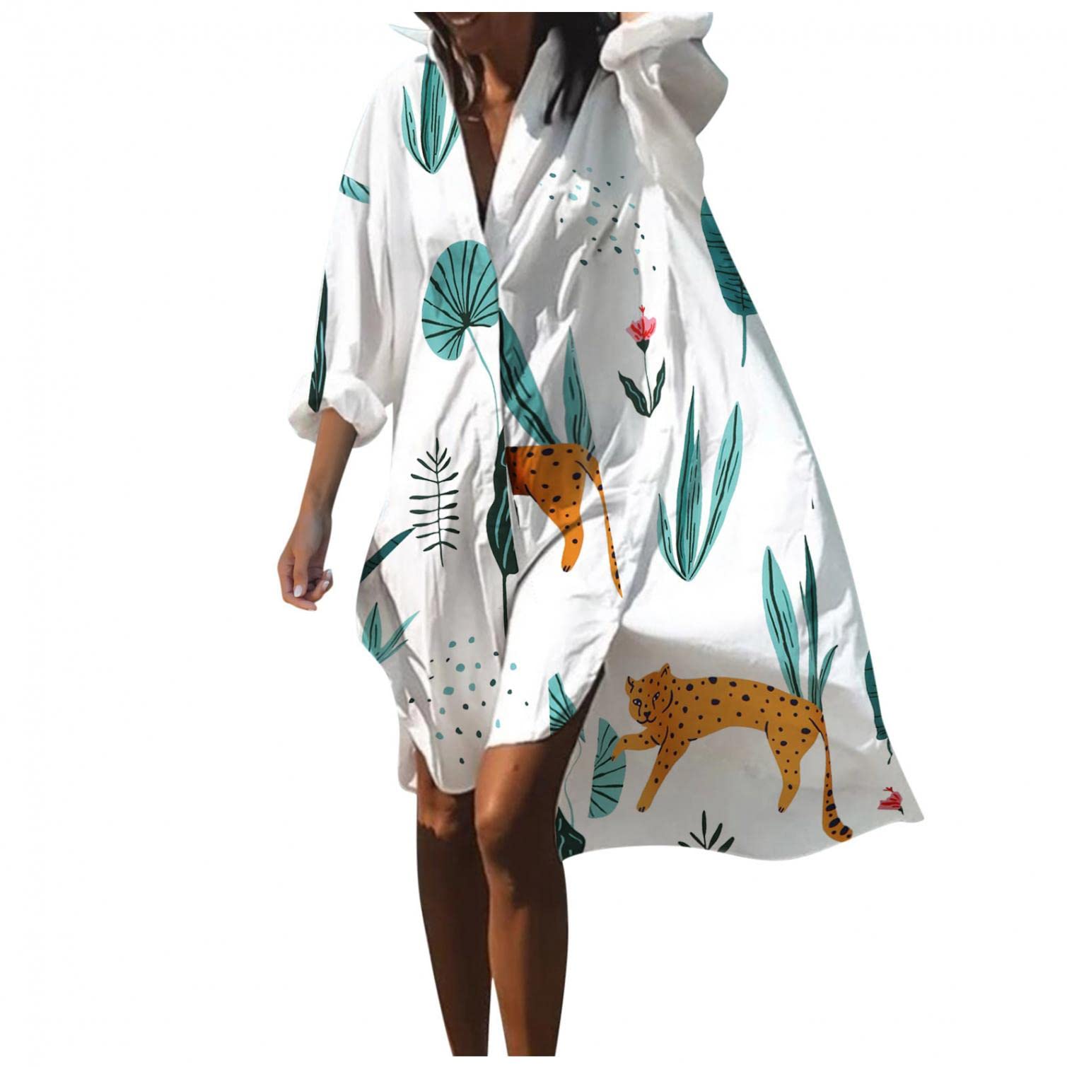 Plus Size Women's Summer Dresses - High Waisted Flowy Boho Dress with Cute Print | Casual & Party Wear for Beach, Vacation & Date Nights
