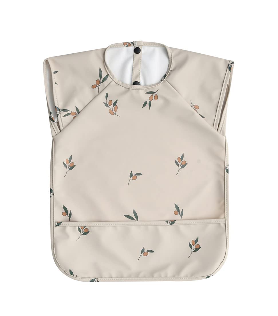 GZMM Waterproof Baby Bibs for Infants & Toddlers - Extra Long Feeding Bib with Food Catcher Pocket, Easy to Clean & Machine Washable - Perfect for Mealtime, Snacks & Messy Play