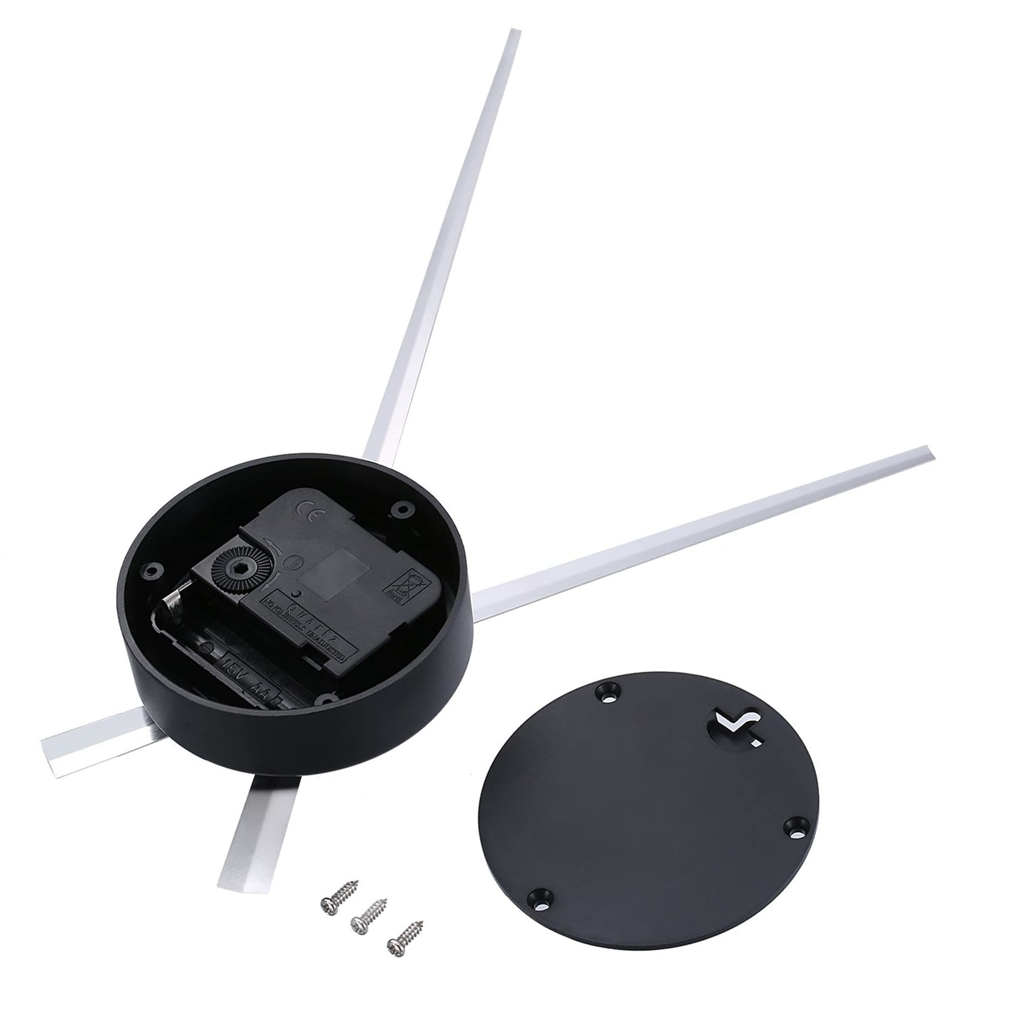 DIY 3D Clock Hands Kit - Black Quartz Clock Movement Mechanism for Wall Clocks | Perfect for Kitchen, Office & Home Art Decor | Easy to Install & Customize