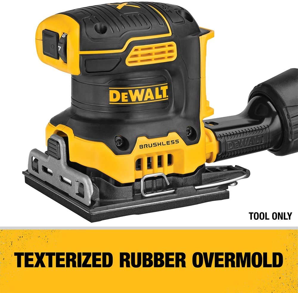 DEWALT 20V MAX XR Cordless Palm Sander with Variable Speed, 1/4-Inch Sheet, 3-Ah Battery & Charger Kit (DCW200B & DCB23C) - Perfect for Woodworking, Sanding Furniture, DIY Projects & Home Renovations