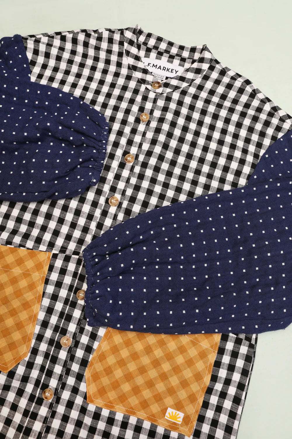 LF Markey Gale Stylish Patchwork Check Shirt for Men & Women - Casual Button Down Shirt for Everyday Wear, Outdoor Activities and Fashion Street Style
