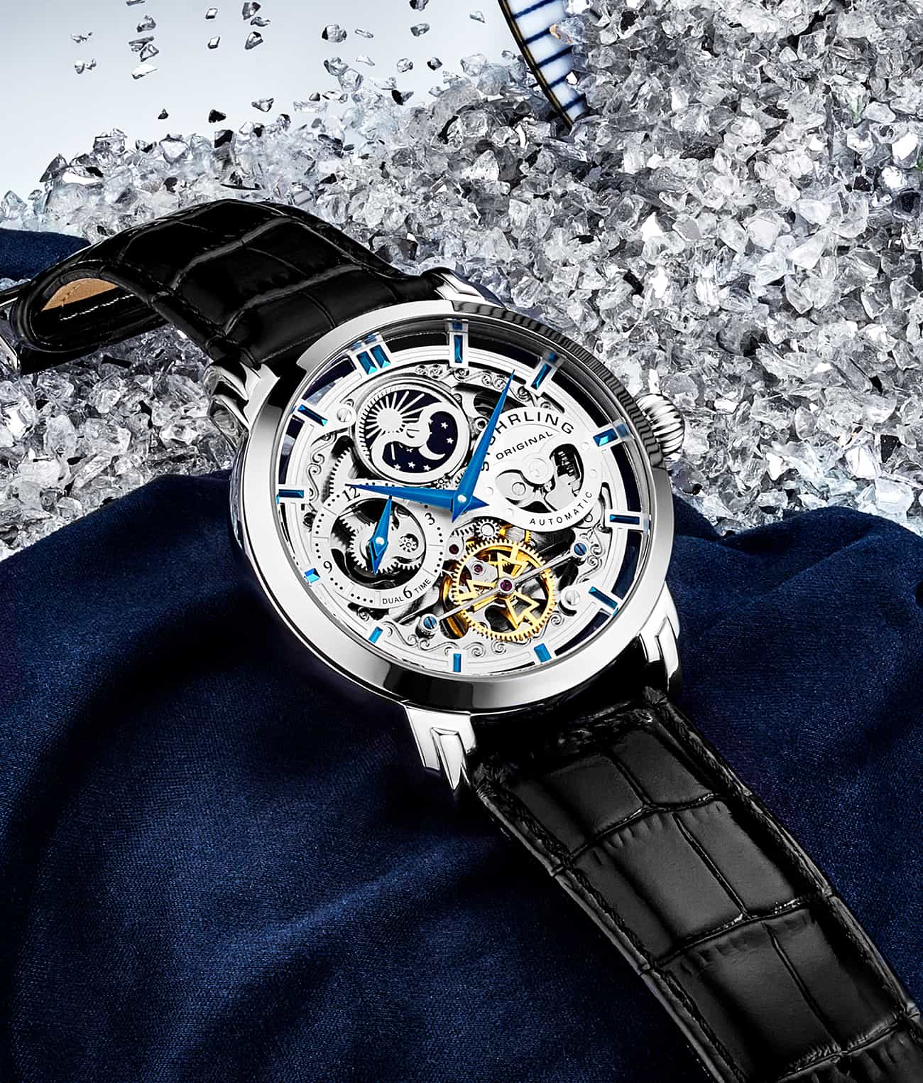 Anatol 3924 Automatic 47mm Skeleton Watch for Men - Luxury Stainless Steel Mechanical Timepiece - Perfect for Business, Formal Events & Daily Wear