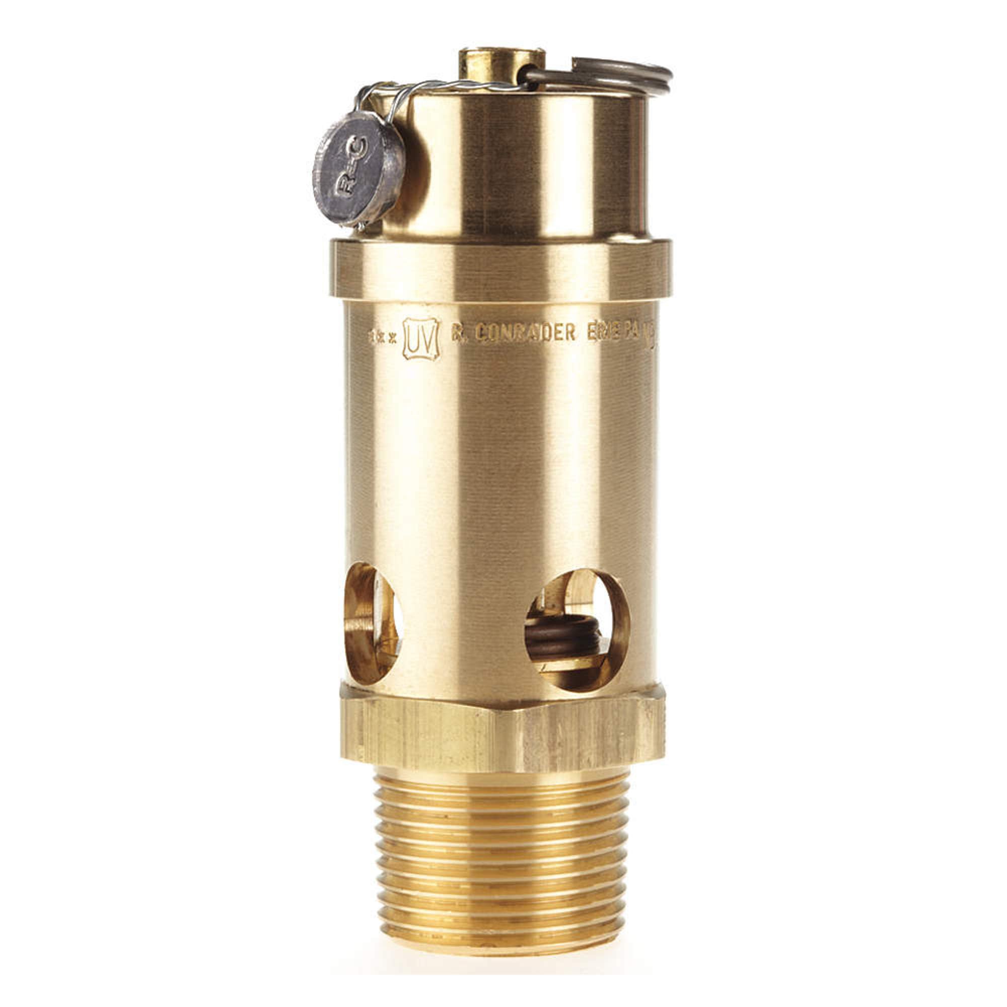 1In Brass Safety Valve with Soft Seat - 60 PSI Pressure Relief for Water Systems, HVAC, and Industrial Equipment