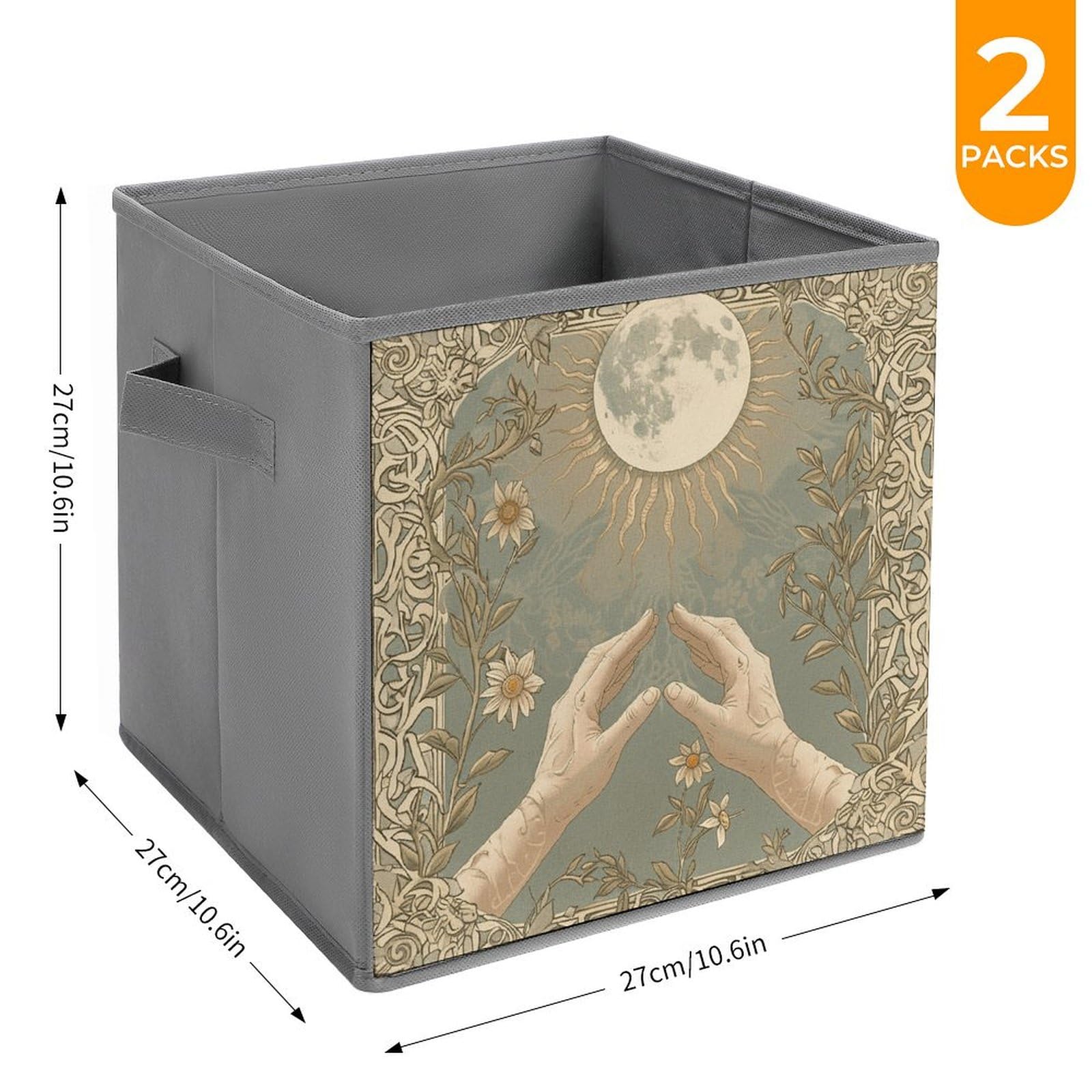 2PCS Foldable Storage Bins - Large Capacity with Handles for Home Office Playroom Organization