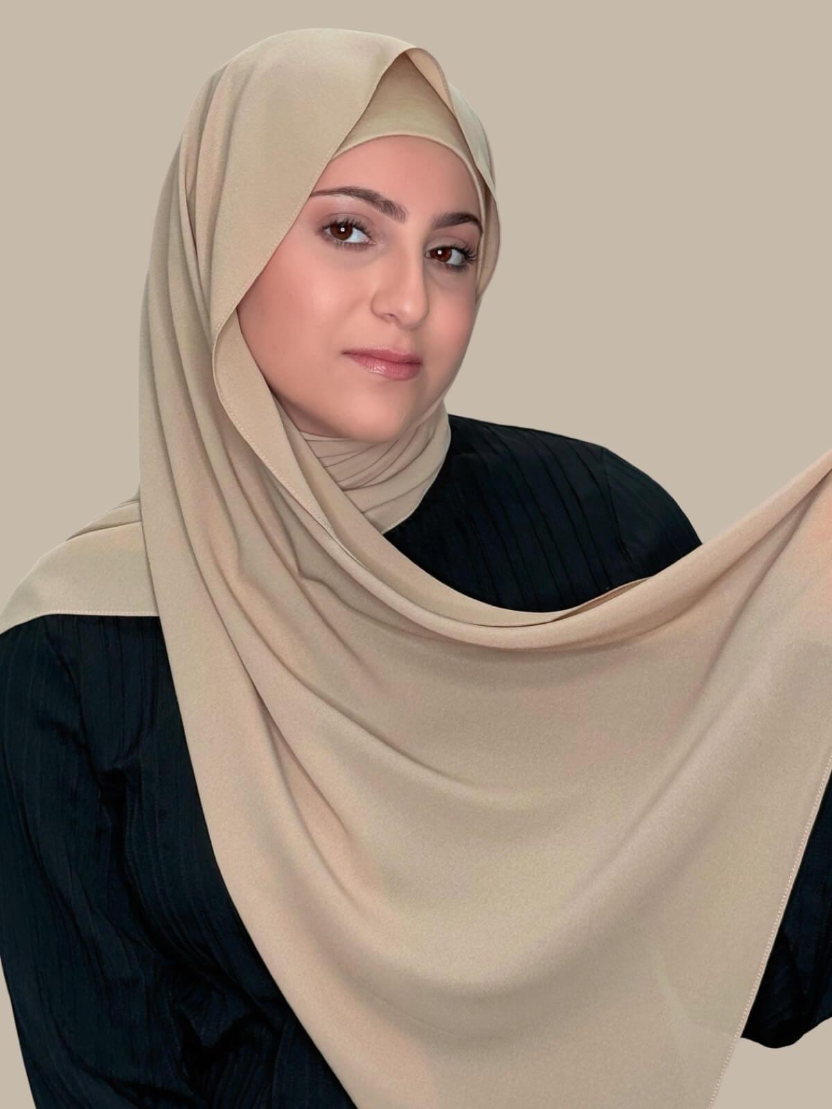 Stylish Women's Chiffon Hijab Set - Desert Color Matching Outfit for Muslim Fashion | Perfect for Daily Wear, Prayer & Special Occasions