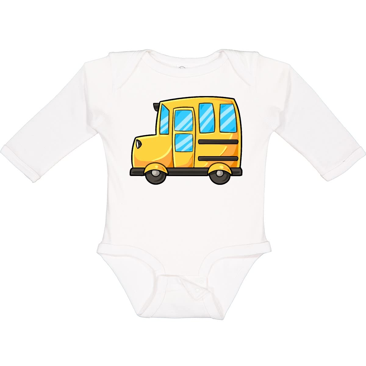Inktastic Adorable School Bus Print Long Sleeve Baby Bodysuit - Perfect for Daycare, Playdates & First Day of School Photos
