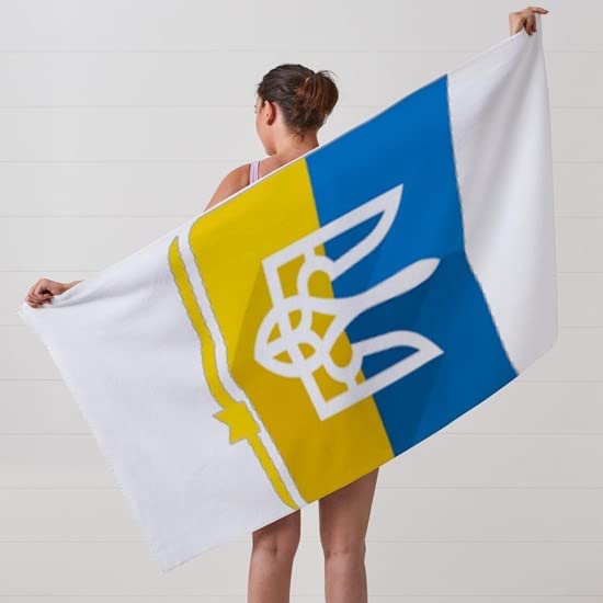 Ukrainian Flag Large Beach Towel - Soft, Absorbent & Unique Design - Perfect for Pool, Beach, Travel & Patriotic Decor