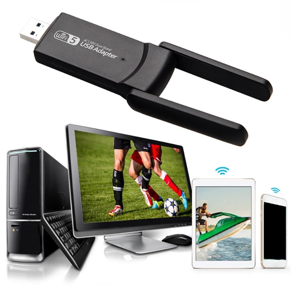 Hxhsgmeh Dual Band Wireless Network Card - Bluetooth 4.2 & WiFi 5G USB Adapter, Driver-Free Mini USB Dongle for PC/Laptop - Perfect for Online Gaming, Streaming & Remote Work