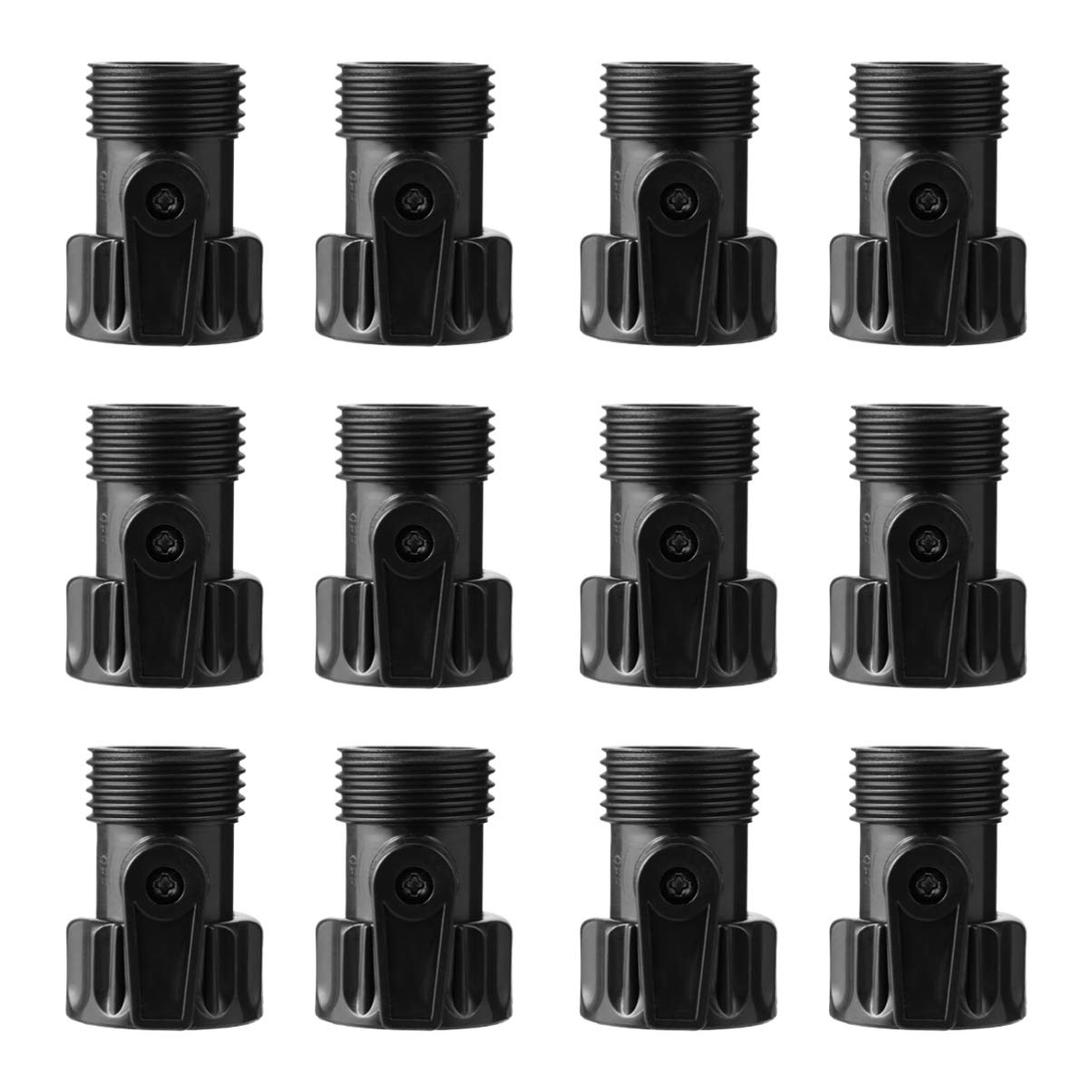 Hemoton 12-Pack Heavy Duty Single Shut-Off Valve - Garden Hose Connector for Outdoor Watering, Washing Machine & Gardening Supplies - Durable Brass Water Hose Turn Off Valve for Lawn Care, Car Washing & Irrigation Systems