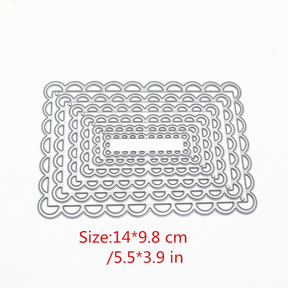 ZECNG Carbon Steel Geometric Shape Cutting Dies - Heart, Round, Rectangle Die Cuts for Card Making, Scrapbooking, Embossing | DIY Paper Craft, Photo Album Decor, Gift Making | Perfect for Handmade Greeting Cards, Wedding Invitations, and Craft Projects