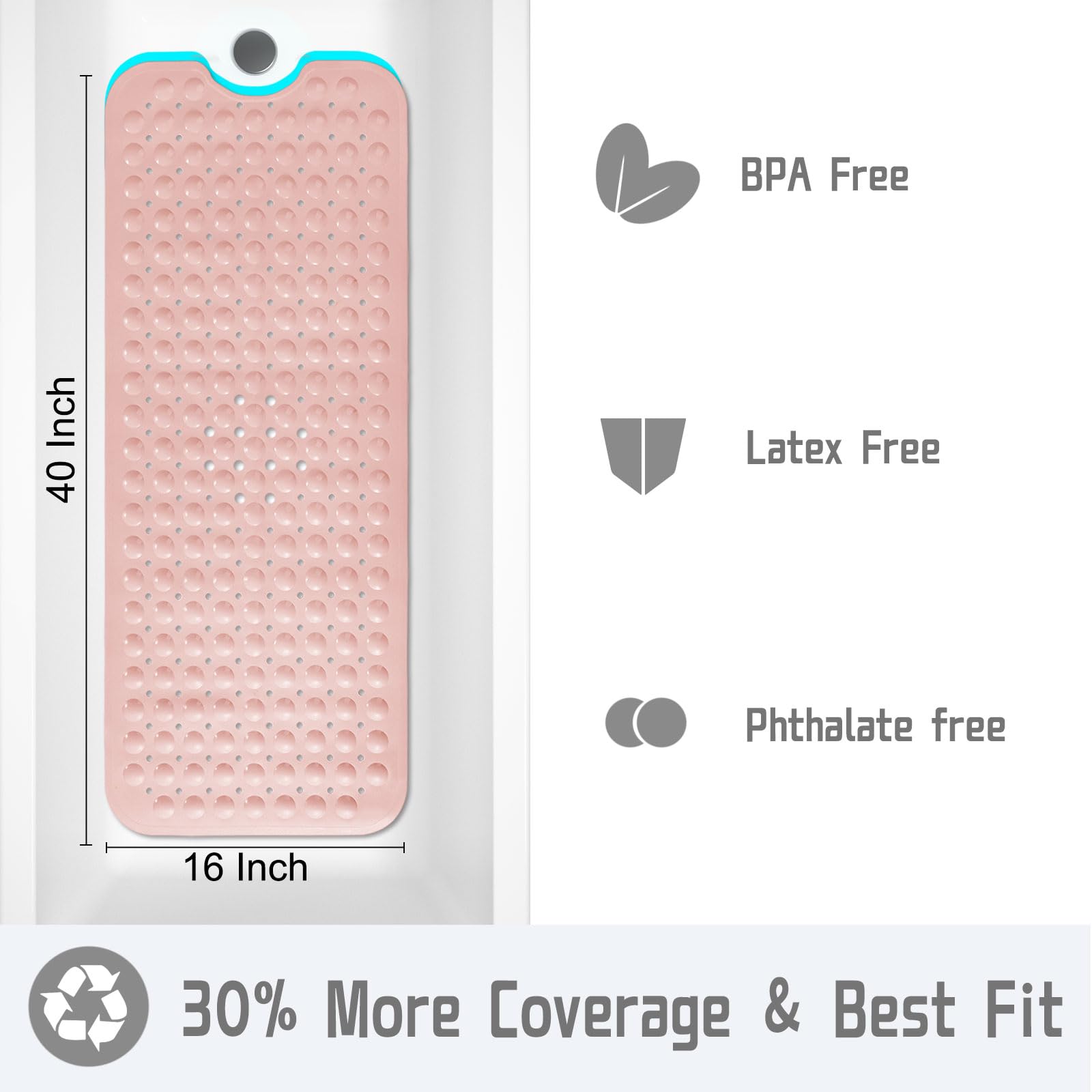 Non-Slip Shower Mat for Bathtub - 40