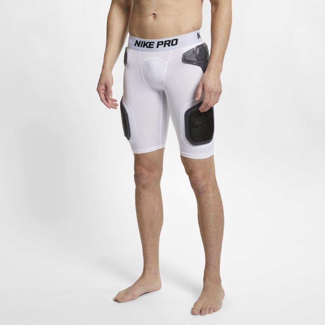 Nike Pro Hyperstrong Padded Football Shorts for Men - Large Size, White/Black - Perfect for Training, Football Practice & Gym Workouts
