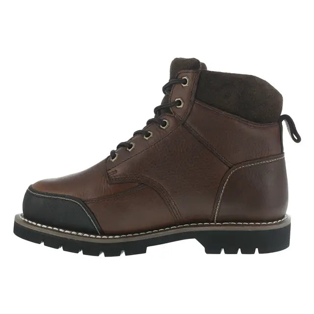 Dozer 6-Inch Steel Toe Work Boots with Metatarsal Guard - Brown Safety Shoes for Construction & Heavy Duty Work | OSHA Compliant Work Boots for Men