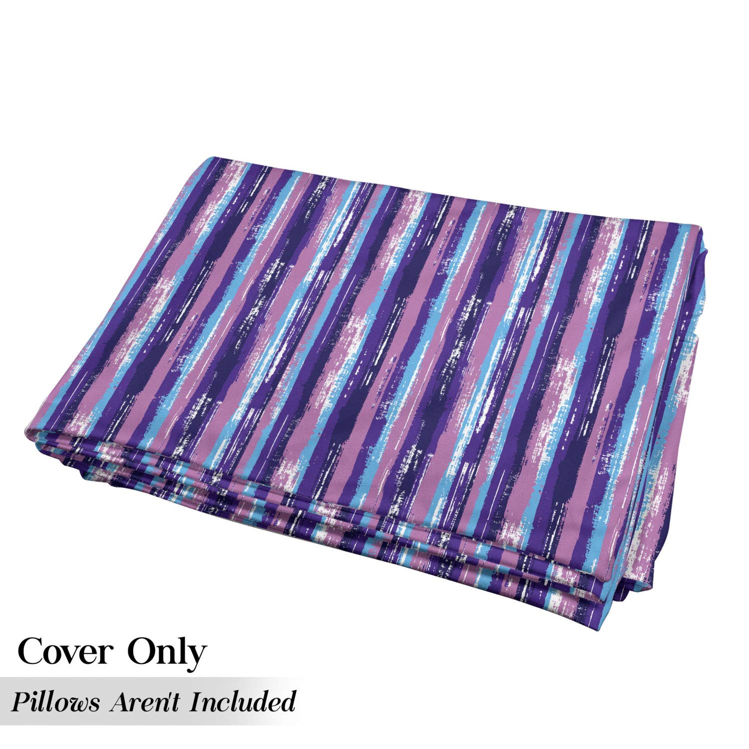Ambesonne Modern Floor Pillow Lounger Cover - Abstract Vertical Brushstroke Paint Stripes Design, Printed Fabric Case for 5 Pillows (88