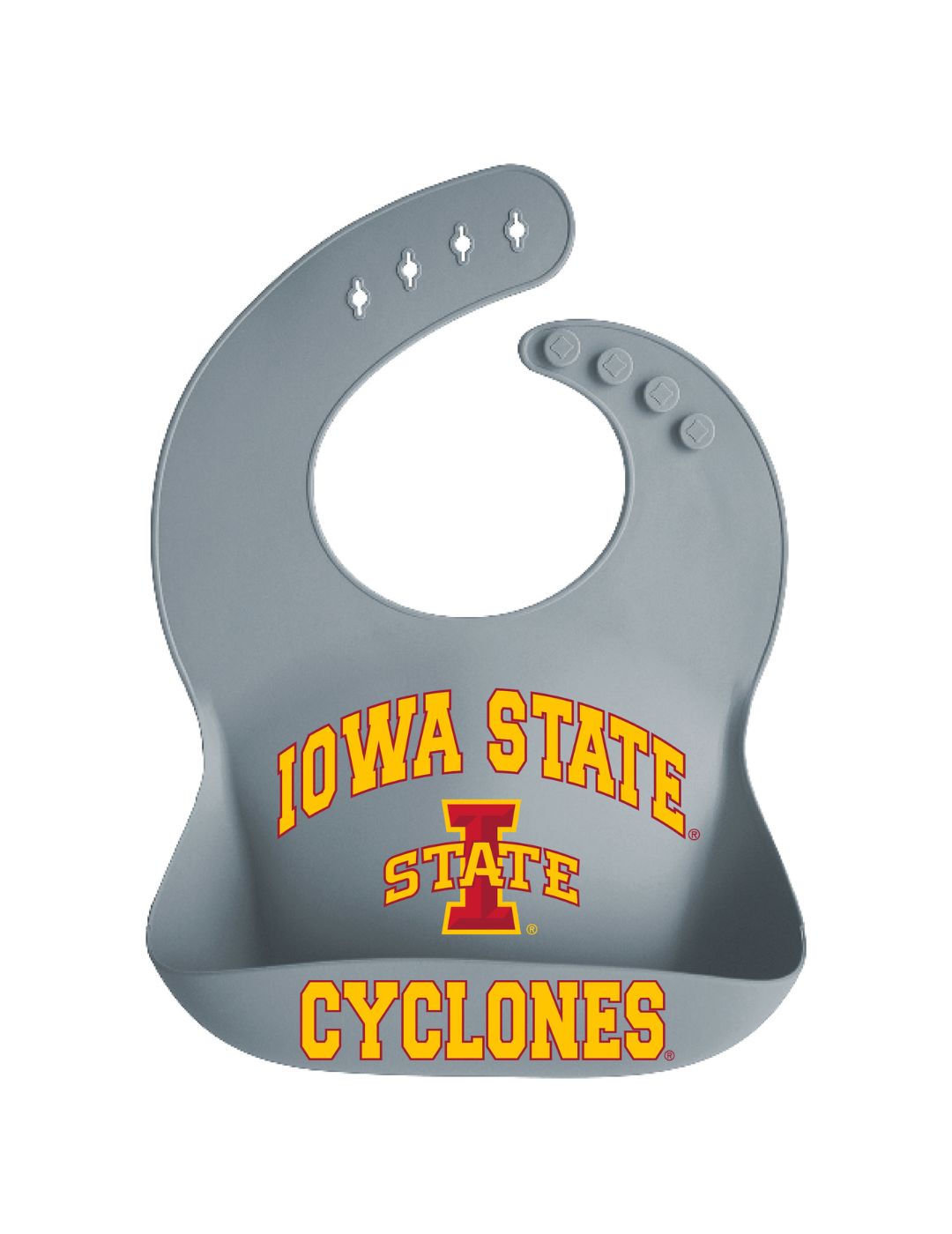 Iowa State Cyclones Silicone Baby Bib - Durable & Easy Clean for Infants - Perfect for Feeding, Mealtime & Game Day Outfits